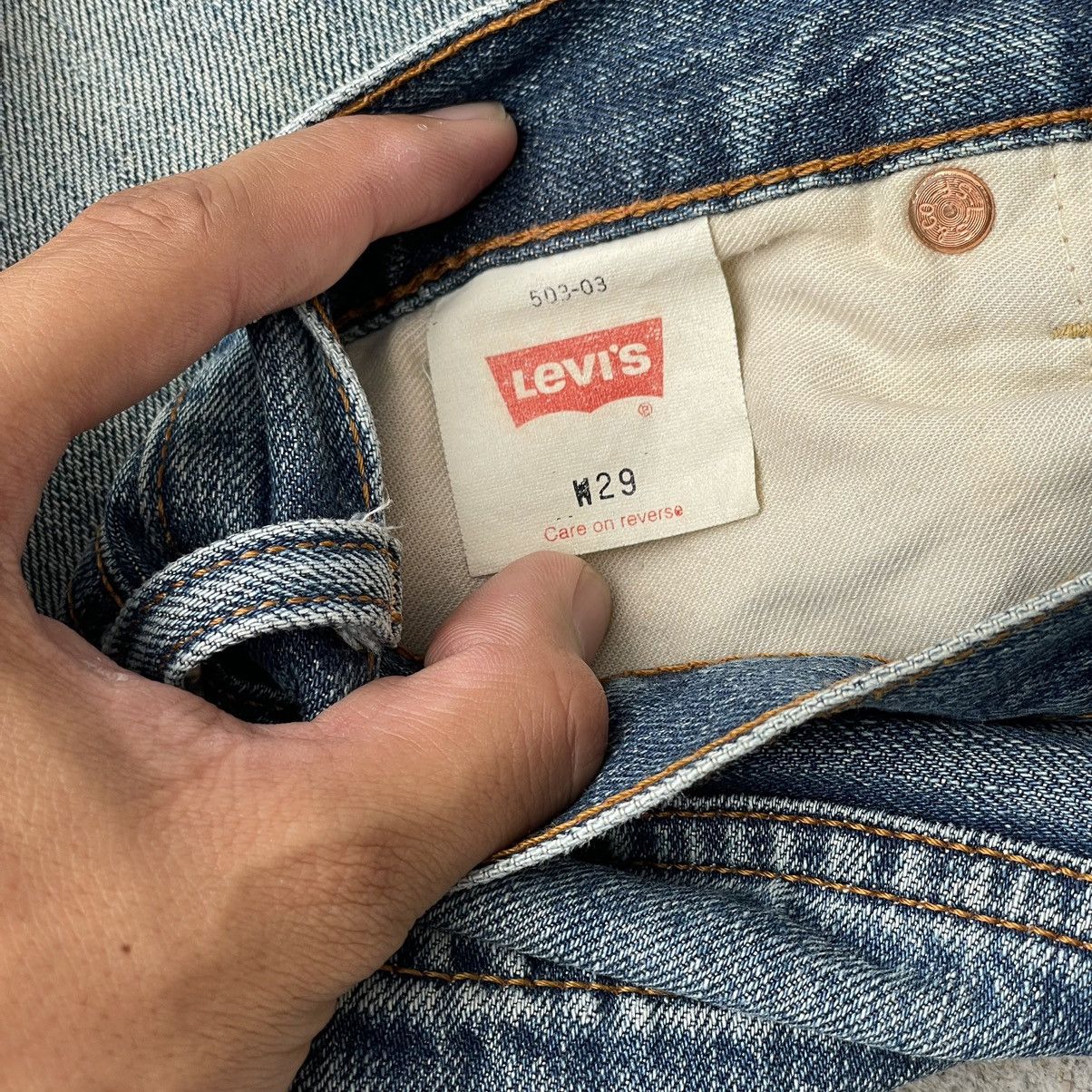Levi's × Levi's Vintage Clothing “VINTAGE LEVIS” Y2K LEVIS DISTRESSED DENIM Size US 29 - 6 Thumbnail