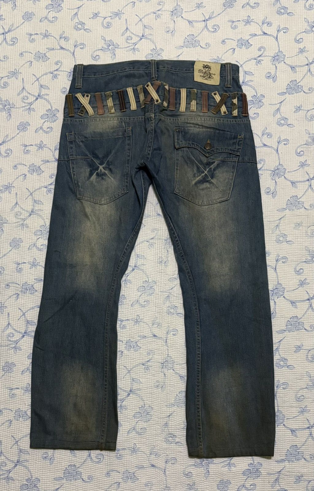 Japanese Brand Japanese International World Streetwear Double Waist Denim Size US 35 - 10 Thumbnail
