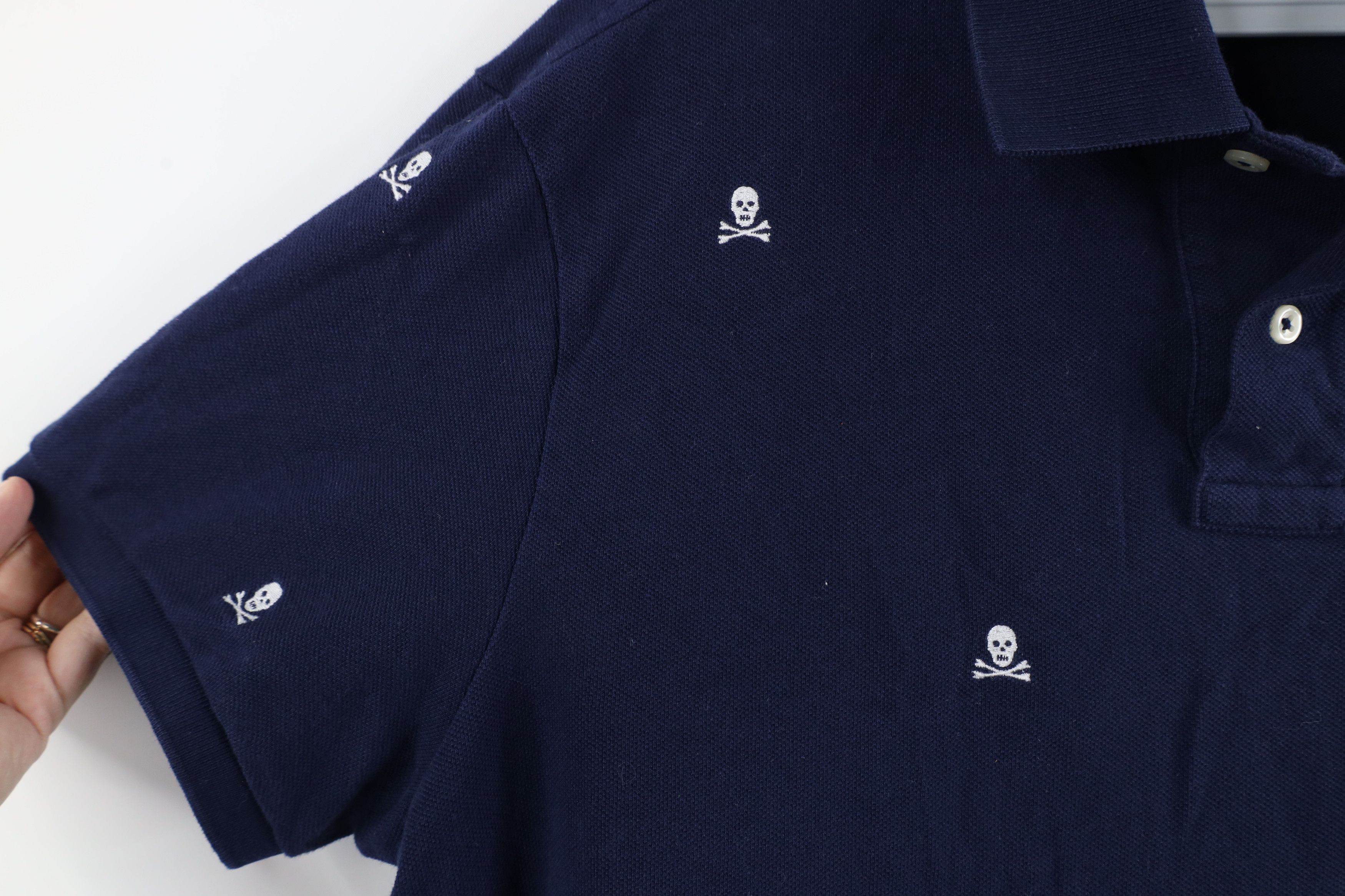 Ralph Lauren × Vintage Ralph Lauren Slim Fit Skull Crossbones All Over Print Polo Size US L / EU 52-54 / 3 - 4 Thumbnail