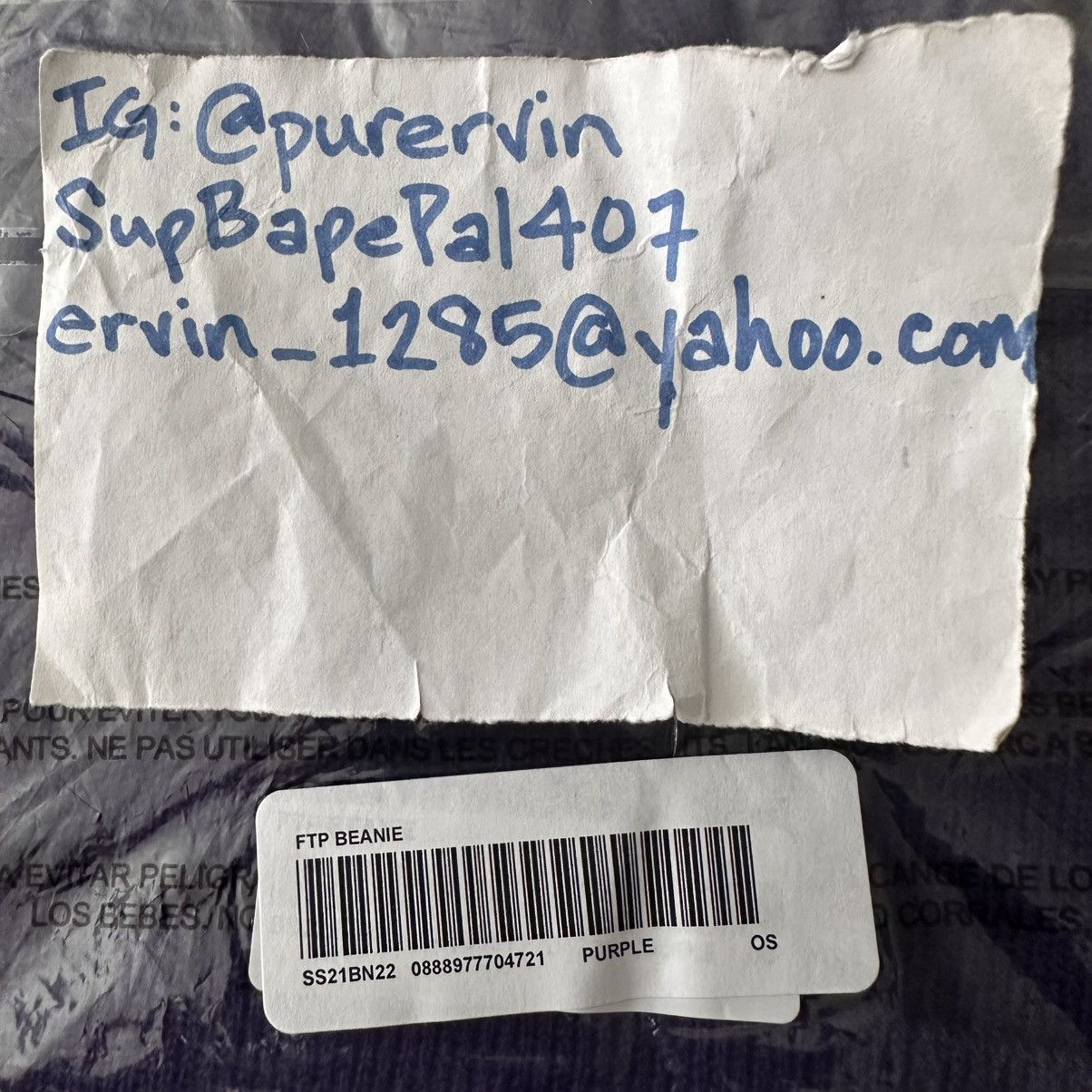 Supreme FTP BEANIE PURPLE Size ONE SIZE - 3 Thumbnail