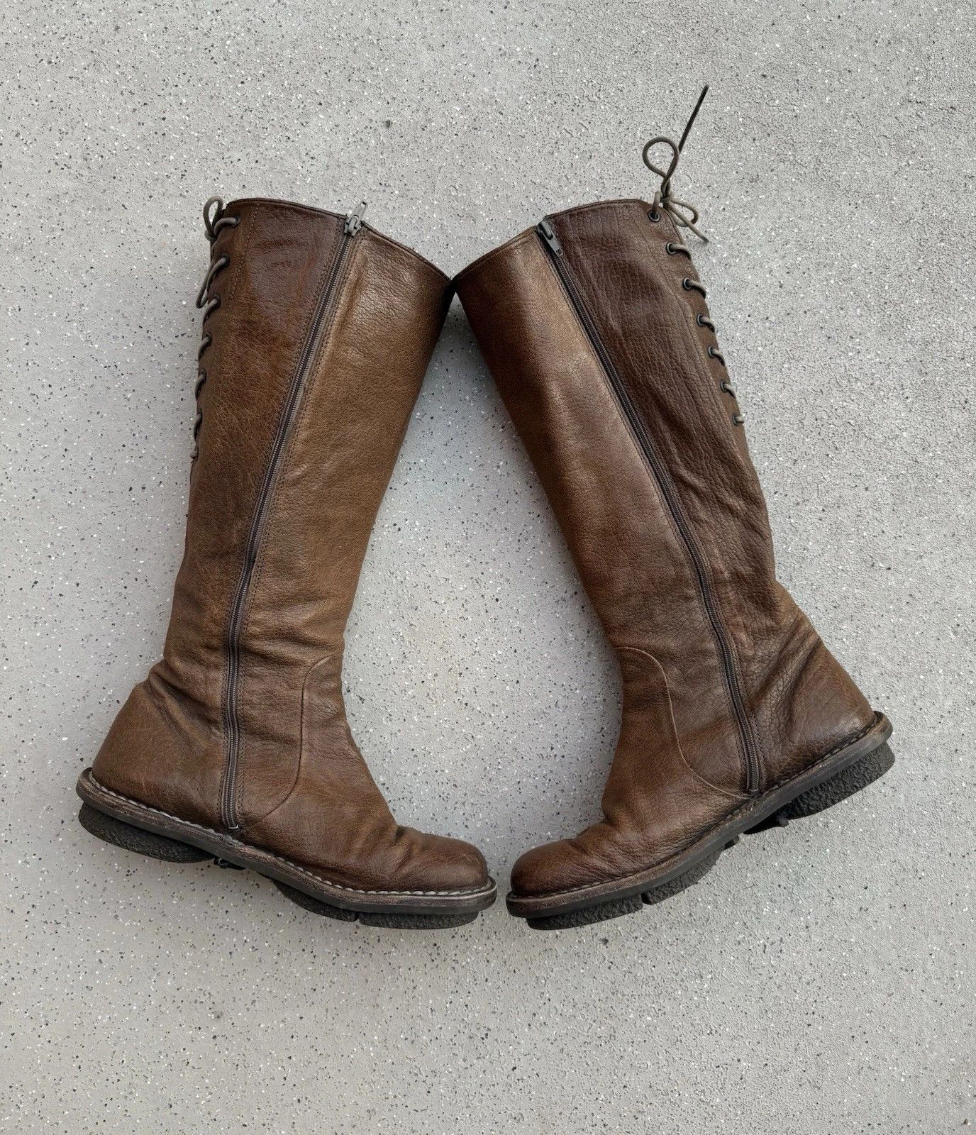 Trippen DDP Trippen Knee High Boots Brown Leather Lace Up Size 39 Size US 9 / IT 39 - 14 Thumbnail