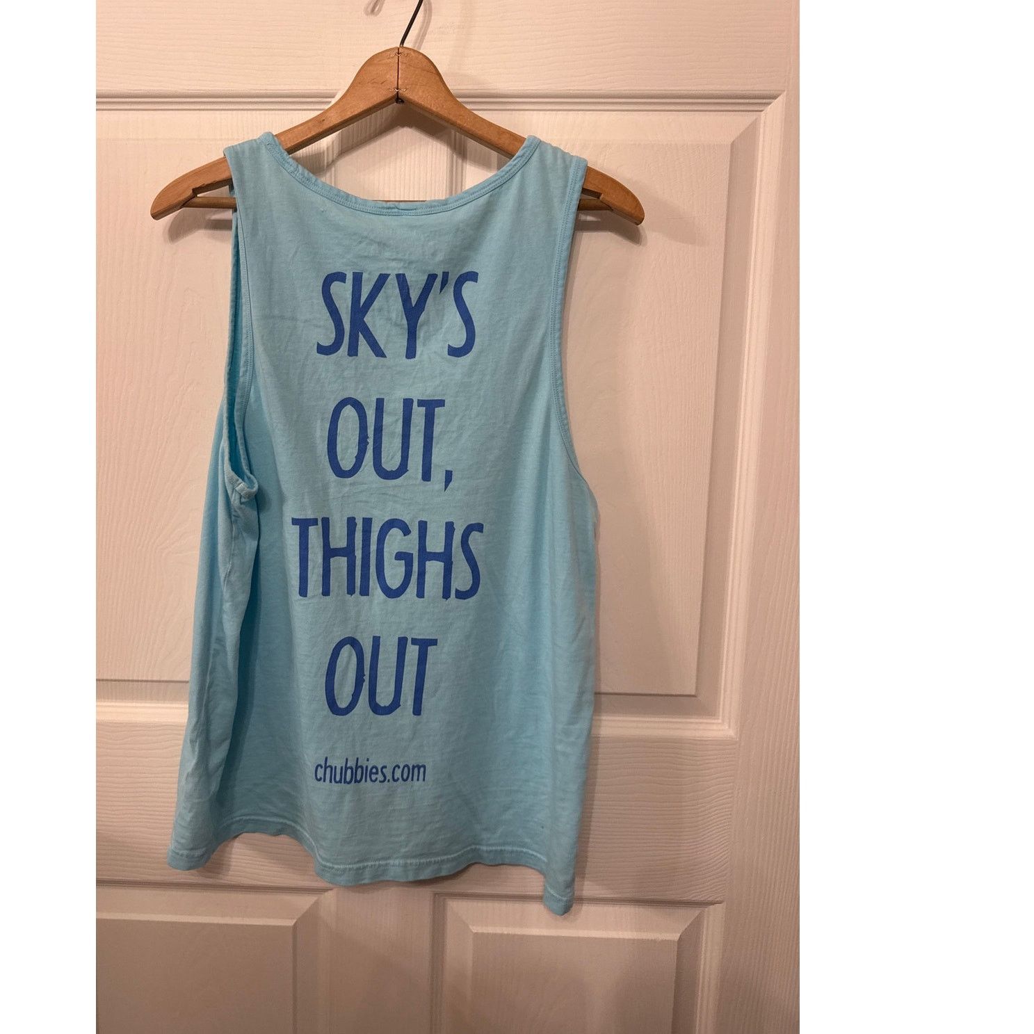 Chubbies Chubbies "Sky's Out, Thighs Out" Men's Blue Graphic Tank, S Size US S / EU 44-46 / 1 - 5 Thumbnail