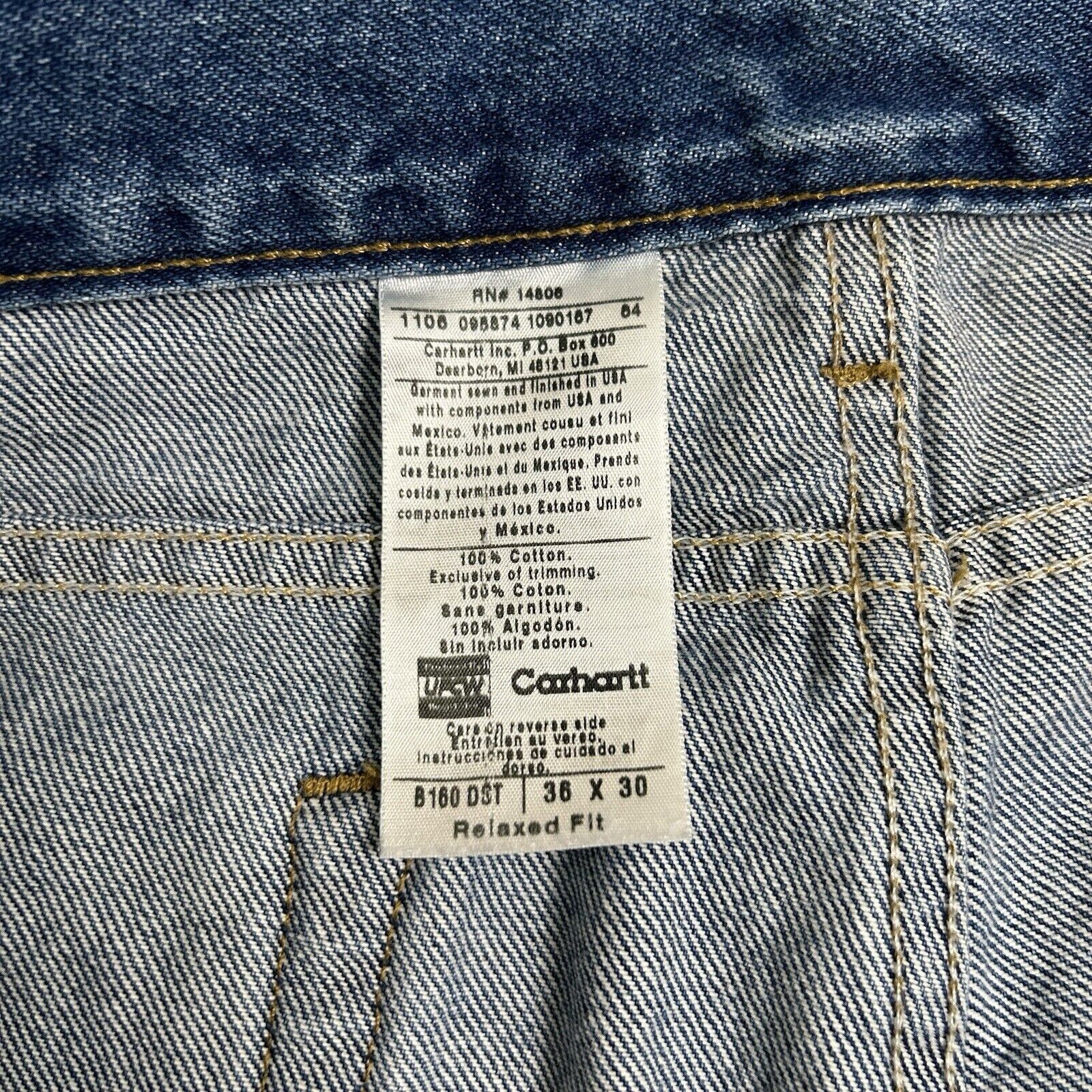 Carhartt Carhartt B160 DST Jeans 36x30 Relaxed Fit Straight Leg Denim Size US 36 / EU 52 - 6 Thumbnail
