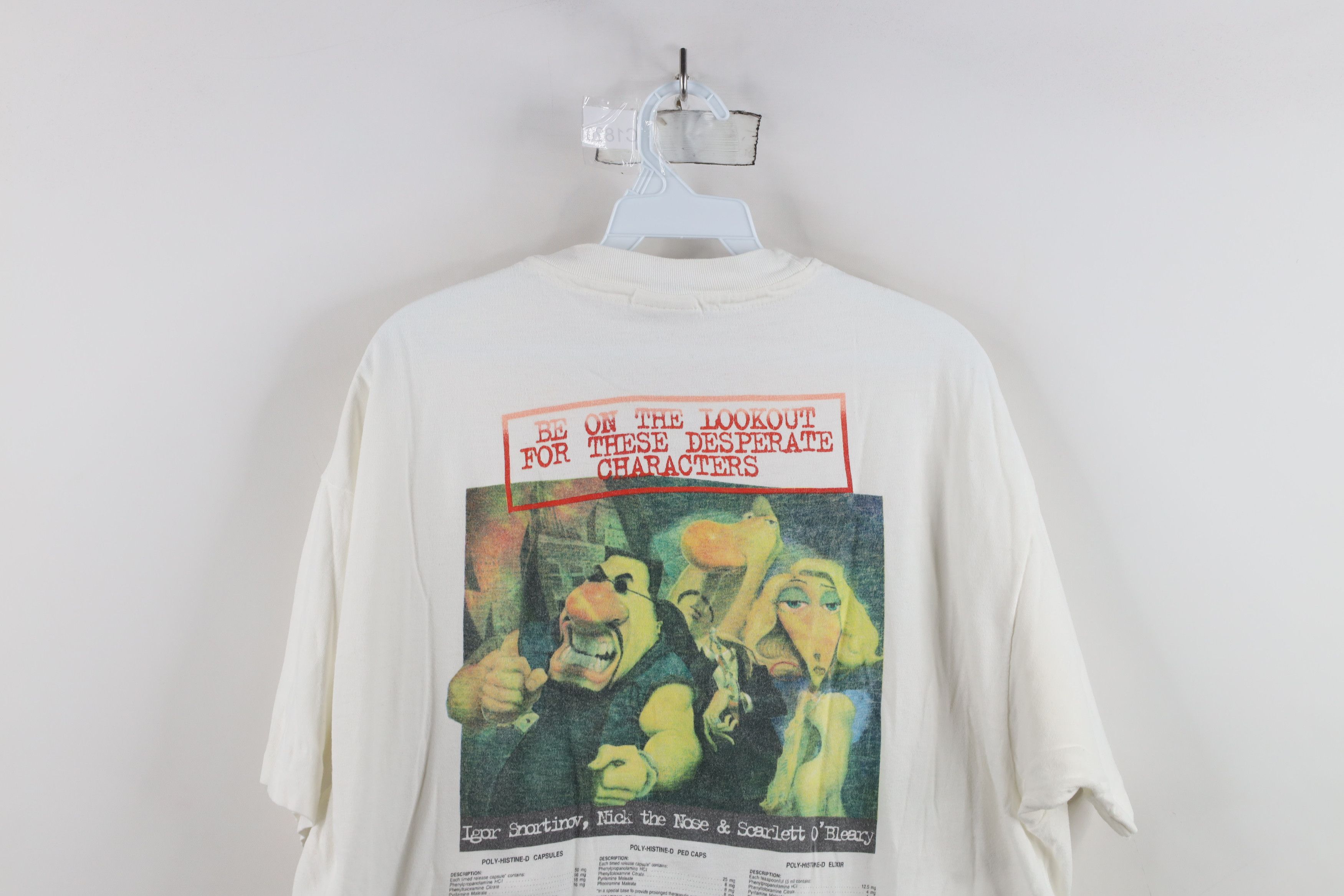 Vintage Vintage 90s Poly Histine D Antihistamine Cartoon T-Shirt USA Size US XXL / EU 58 / 5 - 13 Thumbnail