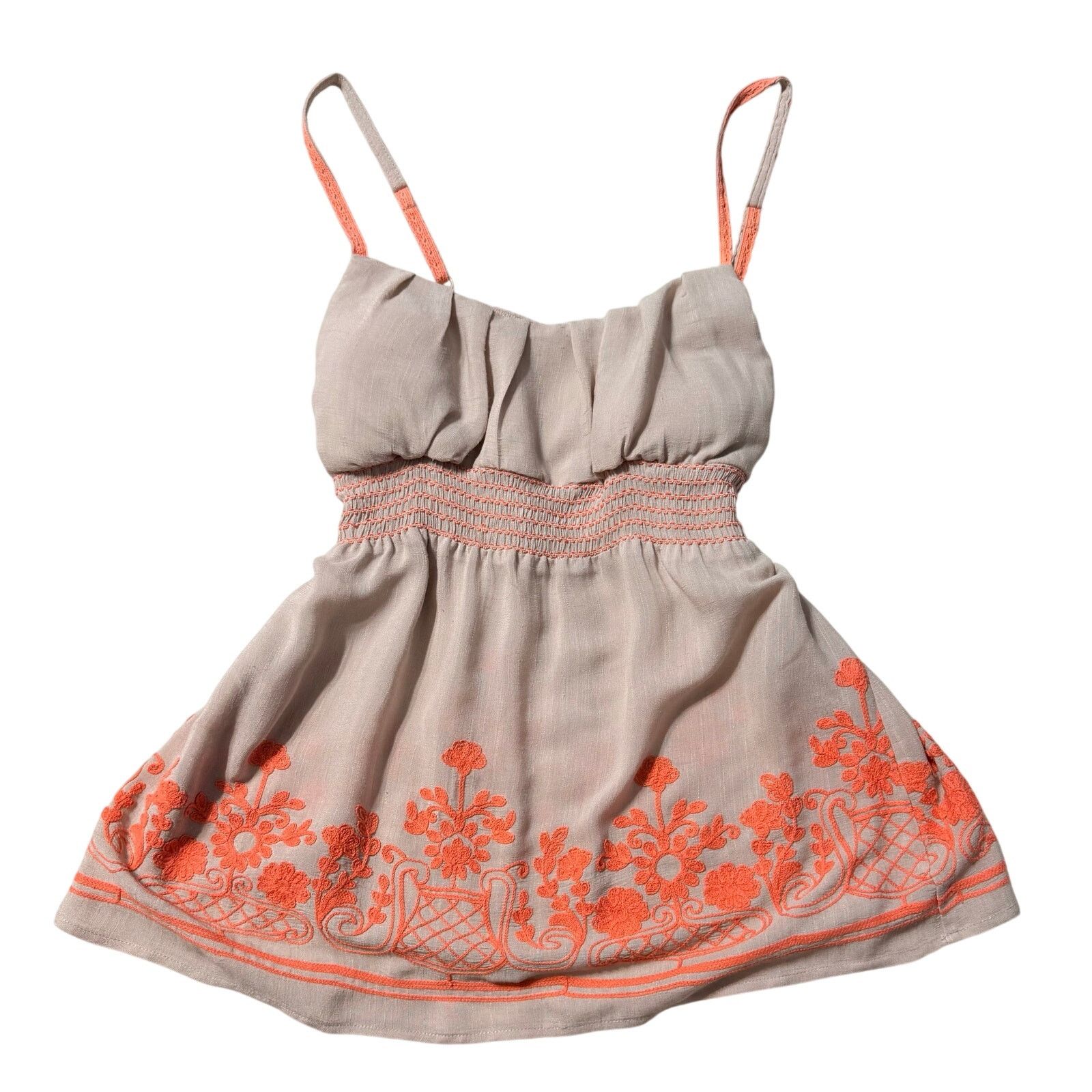 Anthropologie Anthropologie Boho Taupe Babydoll Top Size XL Embroidery Y2K Size XL / US 12-14 / IT 48-50 - 1 Thumbnail