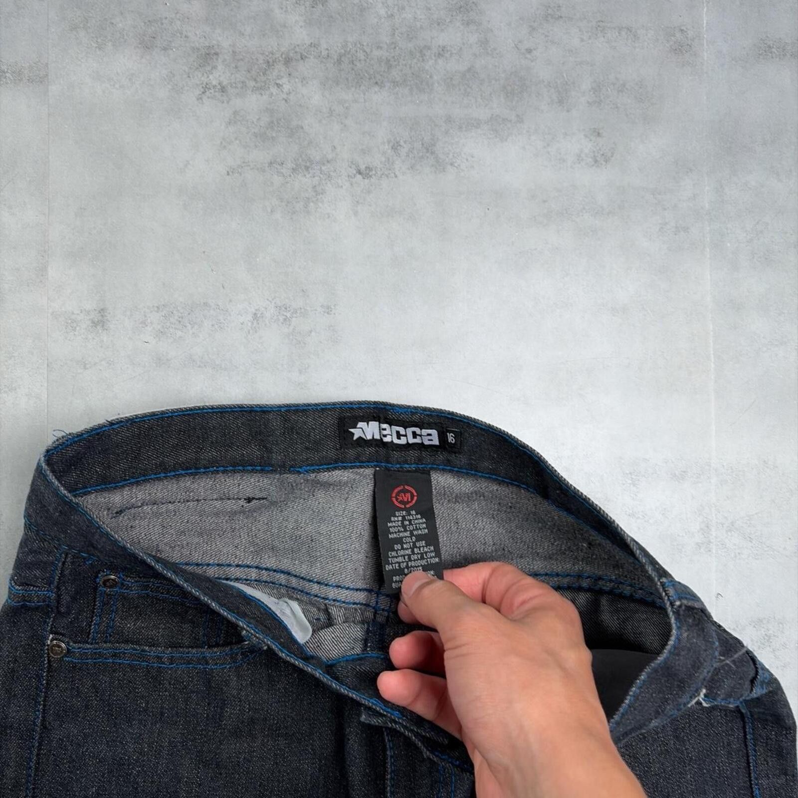 Other Y2K Black Mecca Grunge Loose Skater Denim Jeans Size 27" / US 4 / IT 40 - 5 Thumbnail