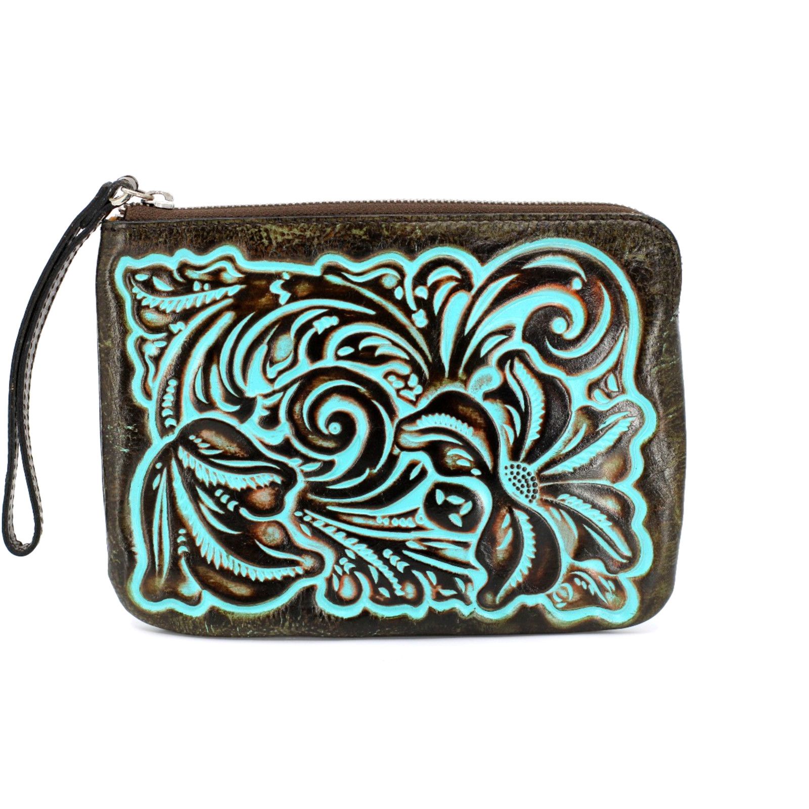 Patricia Nash NWoT PATRICIA NASH Cassini Turquoise Leather Wristlet Clutch Size ONE SIZE - 1 Thumbnail