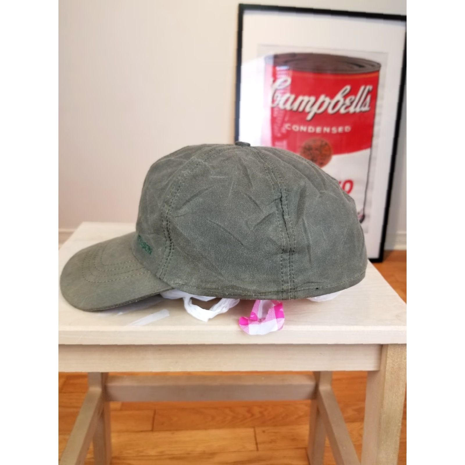 Filson VINTAGE 90' CC FILSON OIL TIN CLOTH HUNTING HAT WITH EAR FLAP SZ XLARGE Size ONE SIZE - 3 Thumbnail