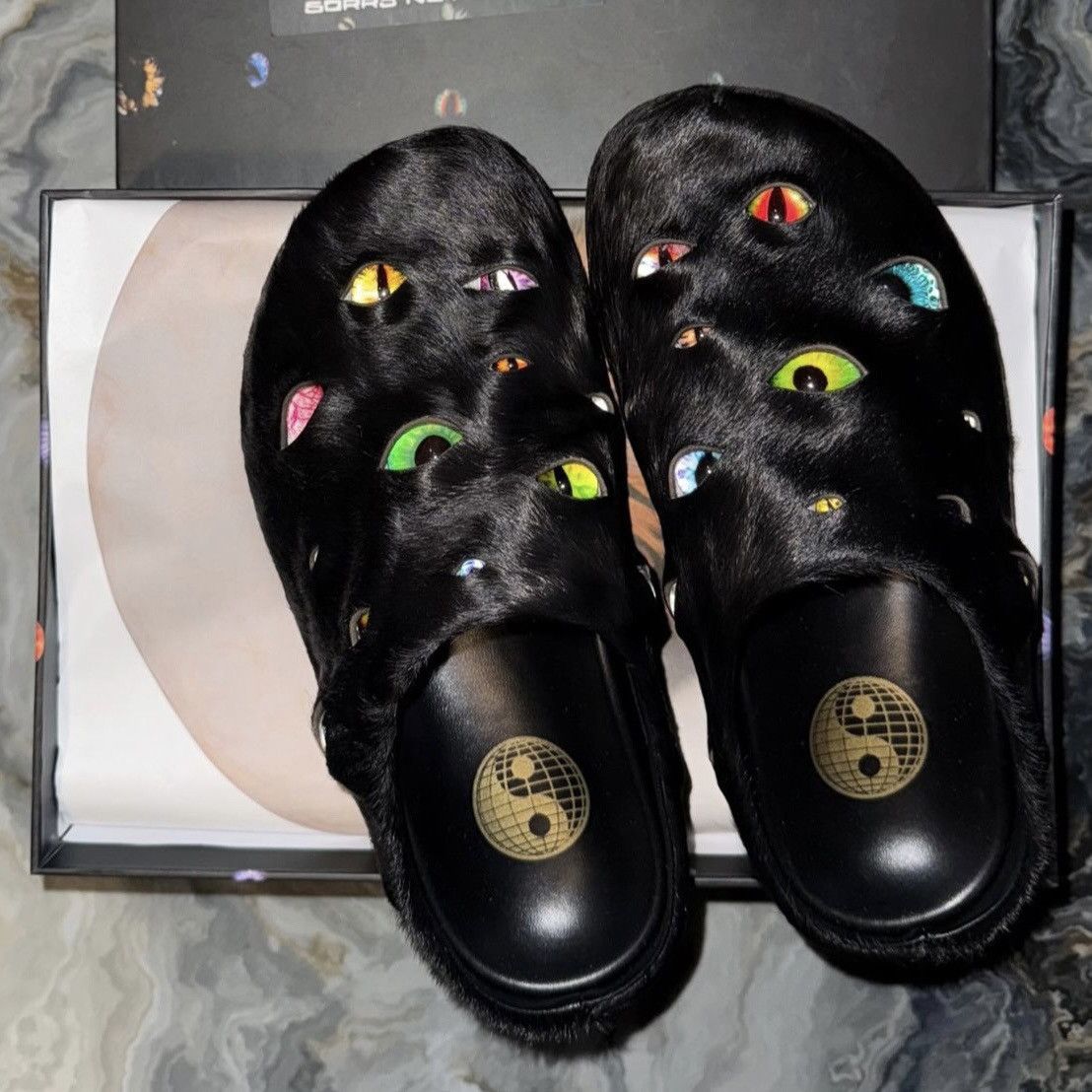ESENES WORLDWIDE Eyeball Mules Black Size US 5 / EU 37 - 5 Thumbnail