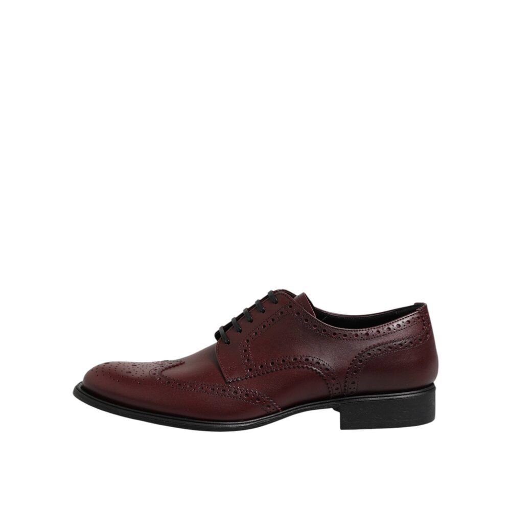 Dolce & Gabbana Dolce & Gabbana Brown Leather Lace Up Derby Dress Shoes Size US 9 / EU 42 - 6 Thumbnail