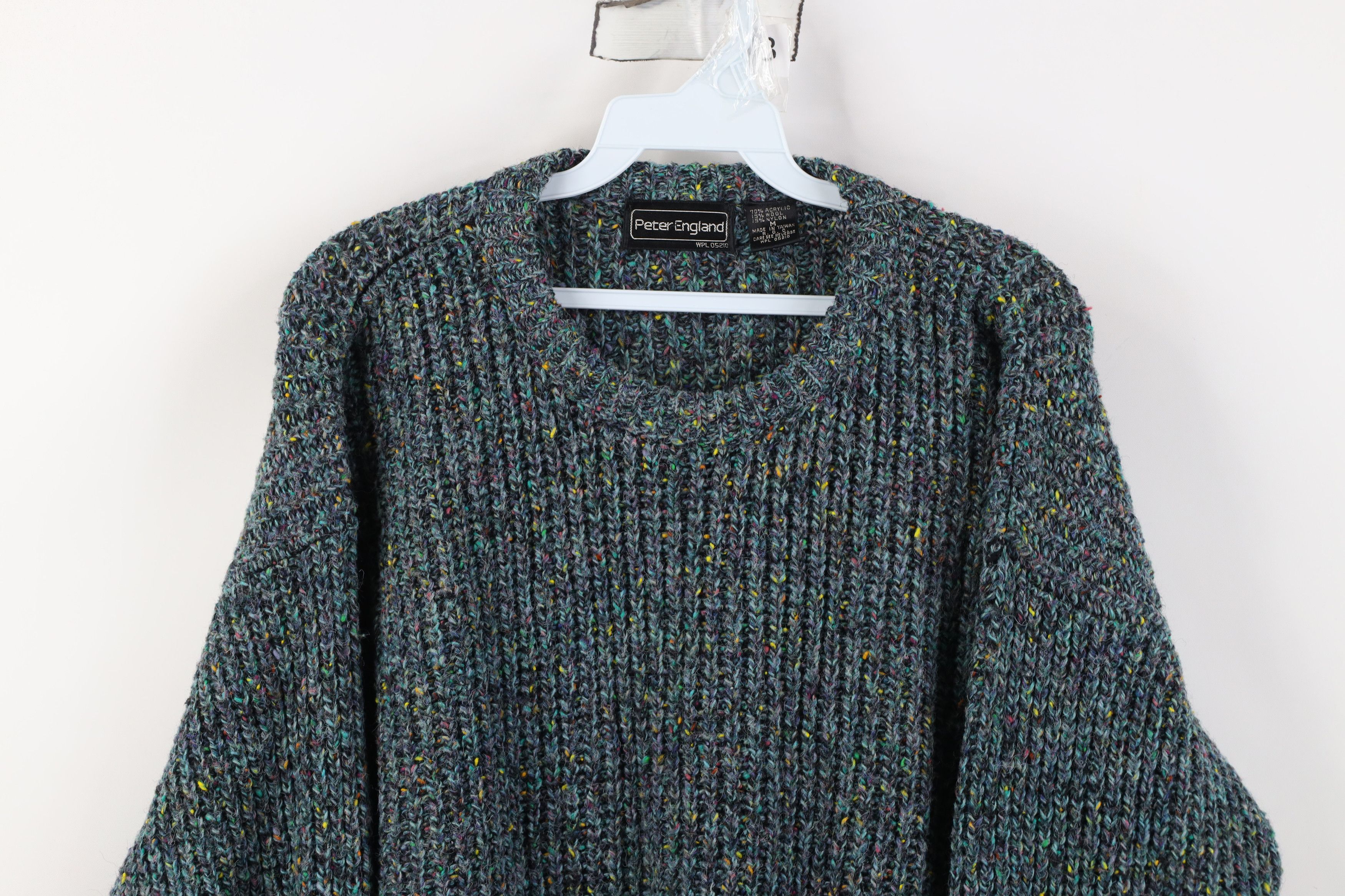 Vintage Vintage 90s Streetwear Ribbed Knit Rainbow Fleck Sweater Size US M / EU 48-50 / 2 - 2 Thumbnail