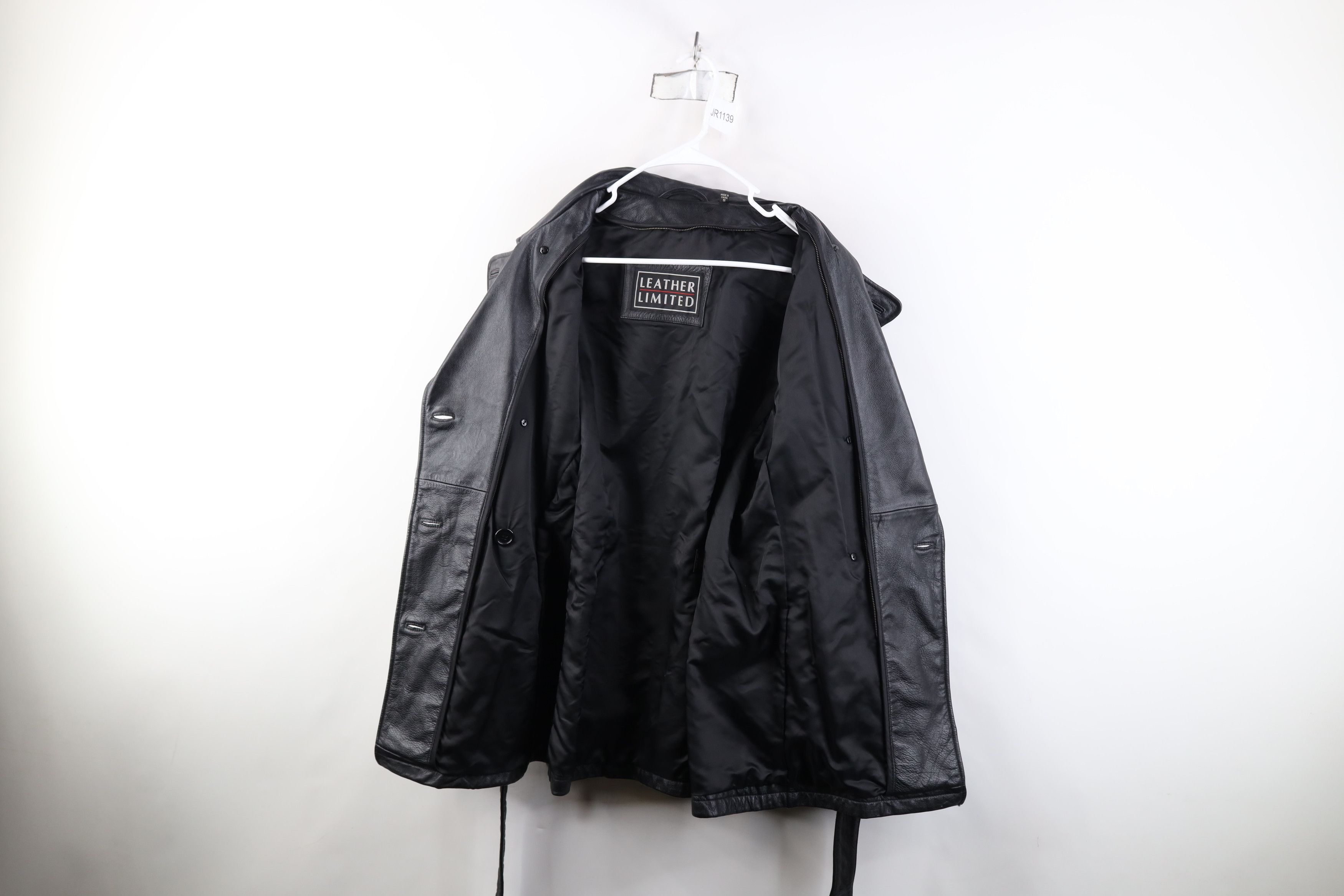 Vintage Vintage 90s Streetwear Breasted Belted Leather Trench Coat Size S / US 4 / IT 40 - 11 Thumbnail