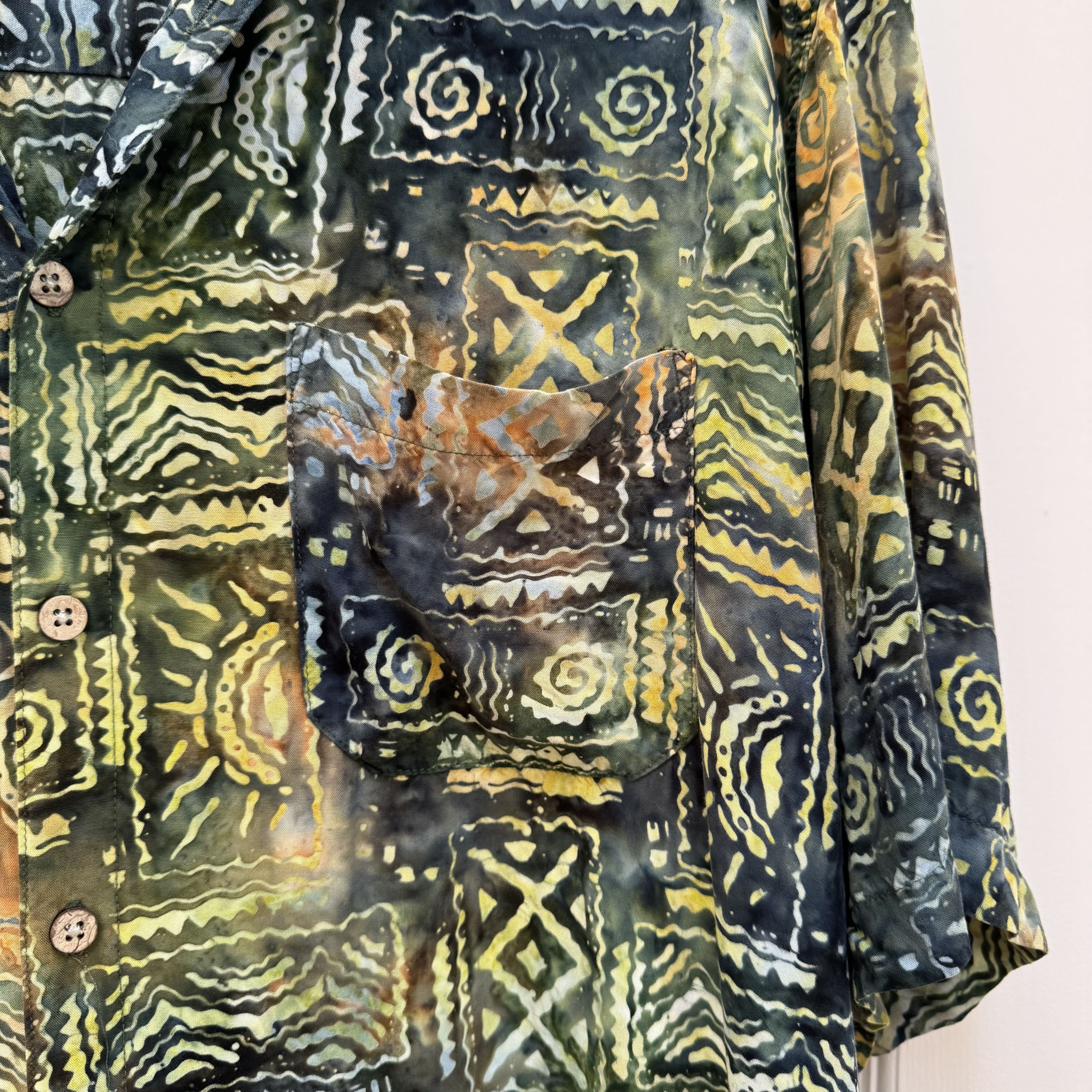 The Territory Ahead Vintage Territory Ahead Tie Dye Batik Rayon Tribal Shirt Size US XL / EU 56 / 4 - 4 Thumbnail