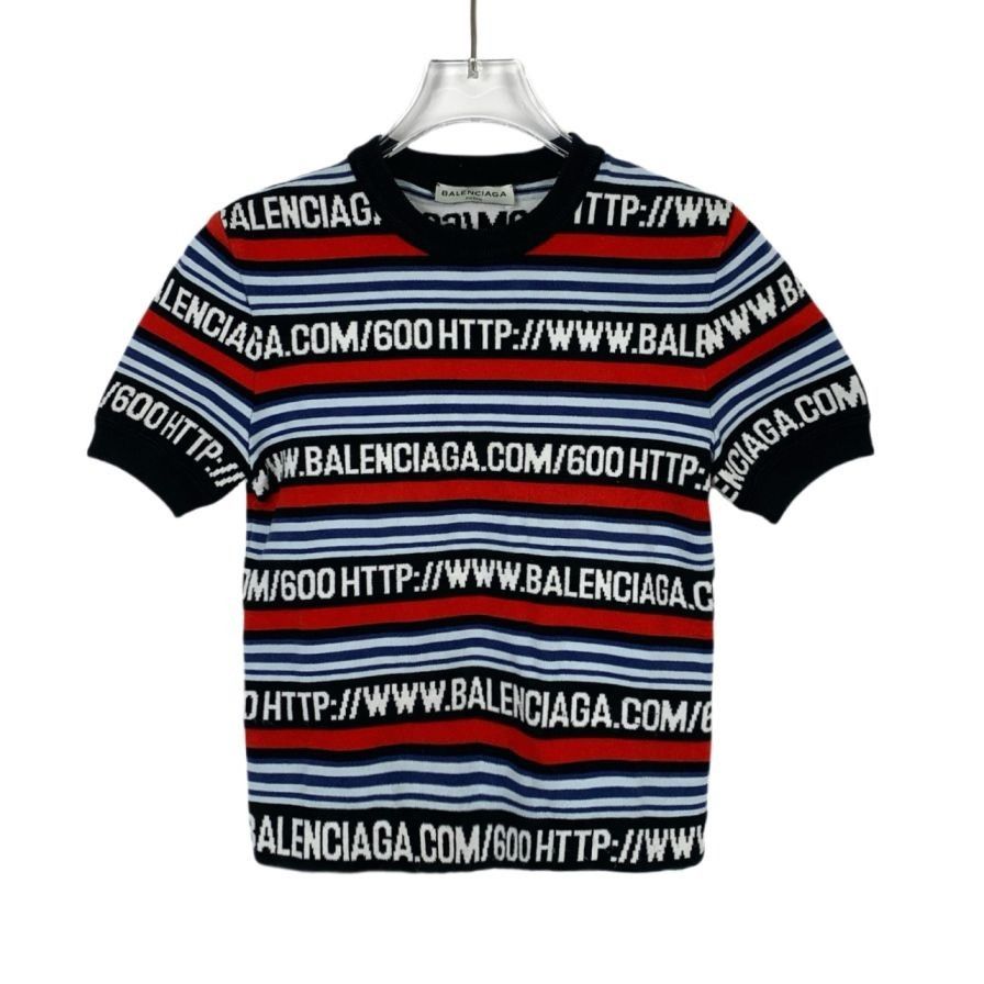 Balenciaga Balenciaga Logo Website Striped Embroidery Color-block Round Size XXS / US 00 / IT 34 - 1 Thumbnail