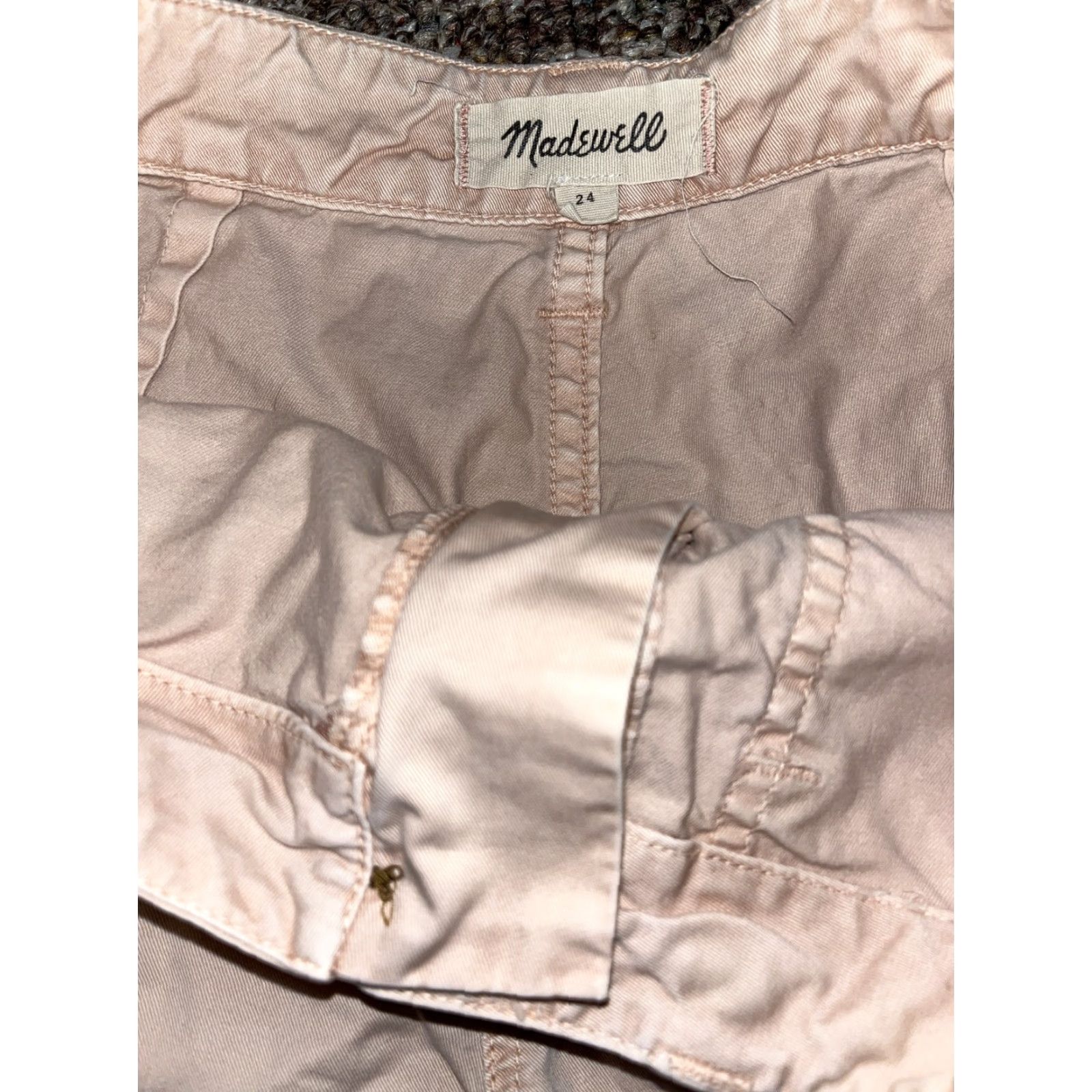 Madewell Madewell Women's Twill Shorts Mid Rise Pink Casual 24 Bohemian Summer Spring Pockets Size 42" / US 20 - 3 Thumbnail