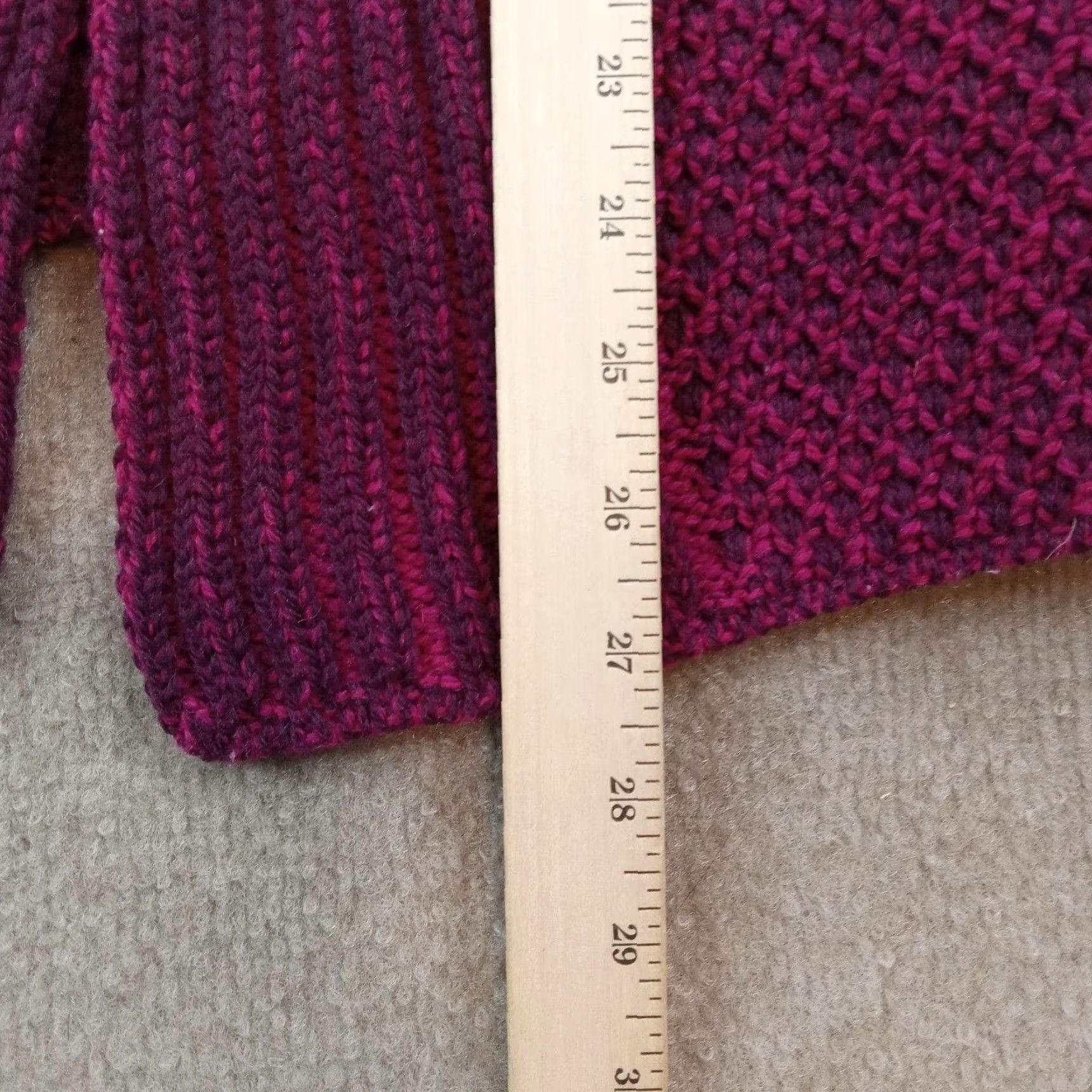 Vintage Womens Merino Wool Sweater Extra Large XL Purple Button Front Cardigan Size XL / US 12-14 / IT 48-50 - 3 Thumbnail