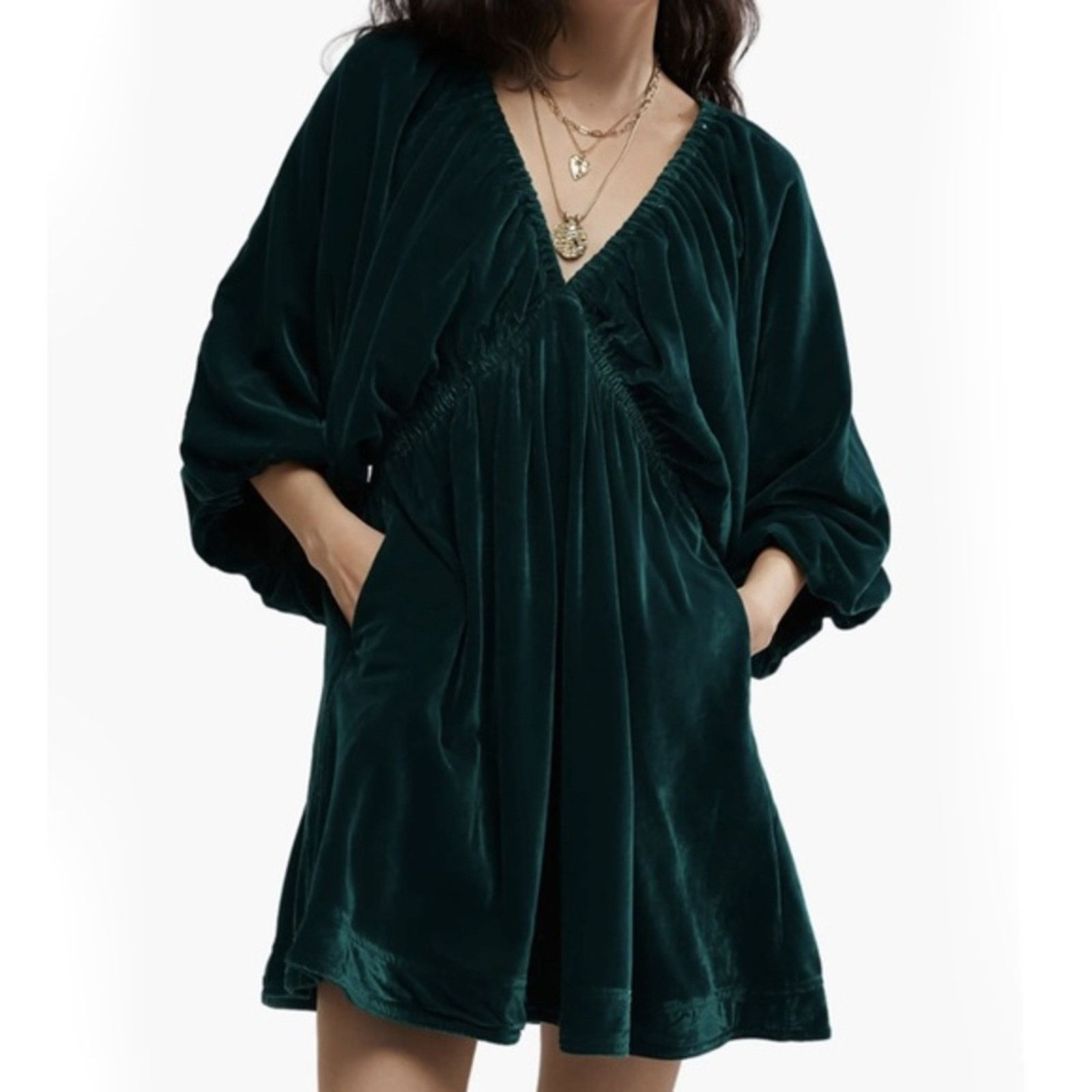 Free People Free People. Portia Velvet Babydoll Minidress. Size S / US 4 / IT 40 - 2 Thumbnail