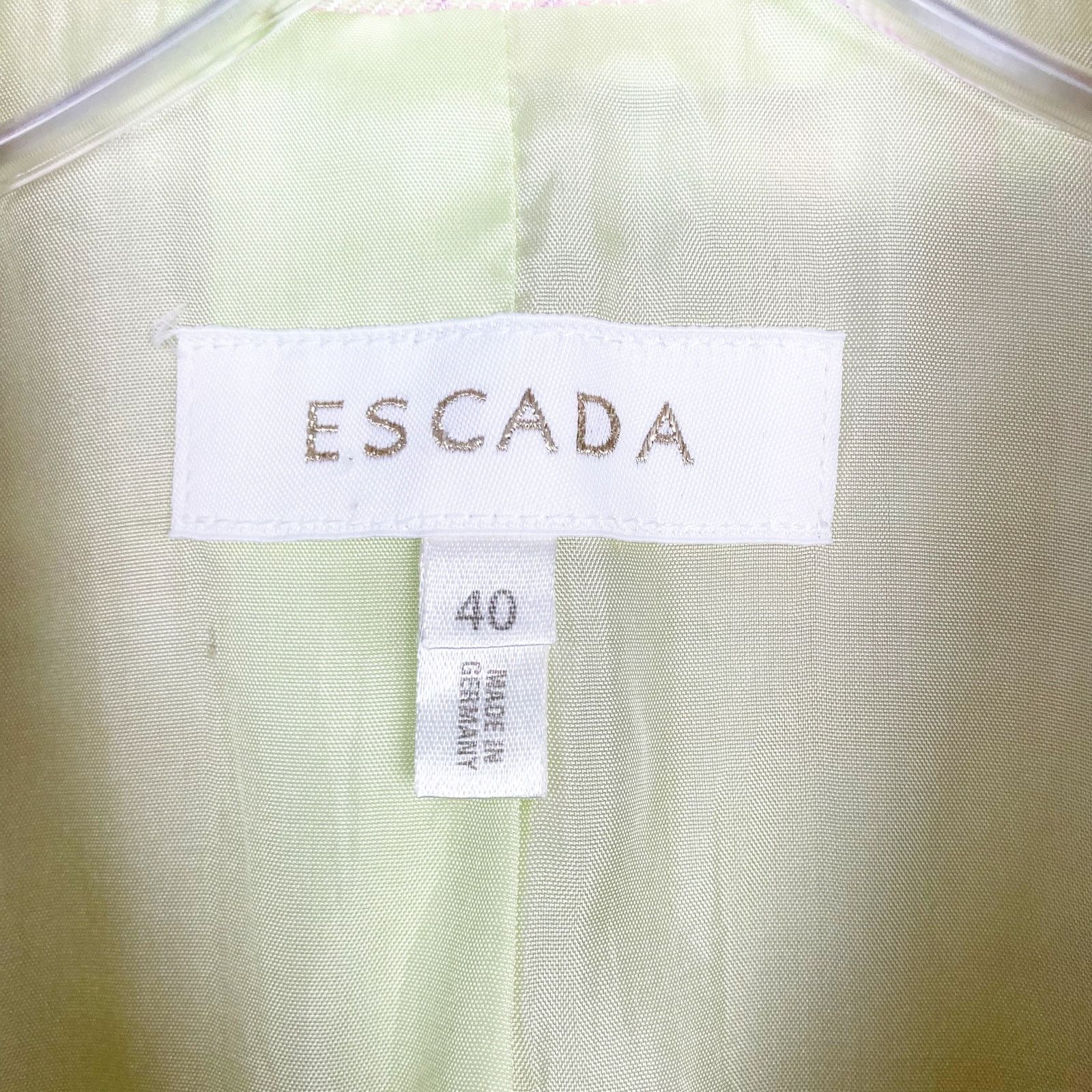 Escada Escada Pink Yellow Pastel Silk Blend Plaid Blazer Sz 40 Size M / US 6-8 / IT 42-44 - 4 Thumbnail