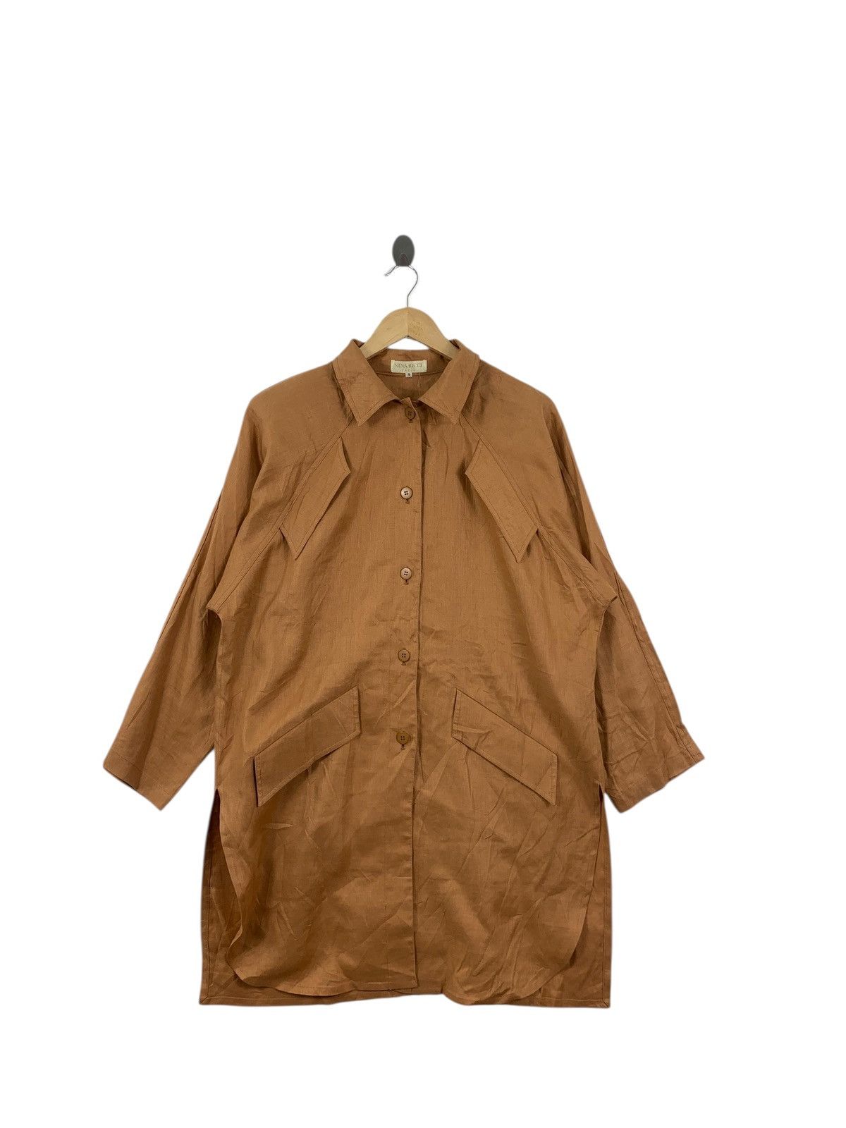 Nina Ricci Vintage NINA RICCI PARIS Minimalist Design Trench Coat Size L / US 10 / IT 46 - 1 Thumbnail