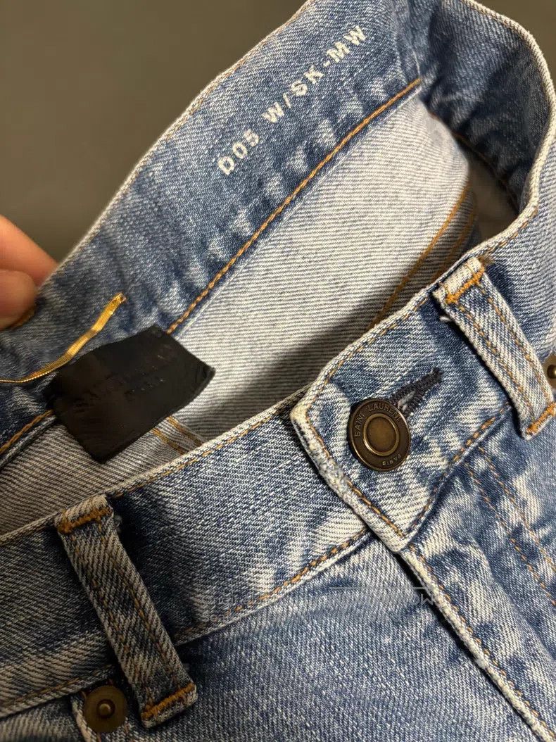 Saint Laurent Paris Saint Laurent Paris Light Blue Destroyed Denim Jeans Size US 28 / EU 44 - 4 Thumbnail