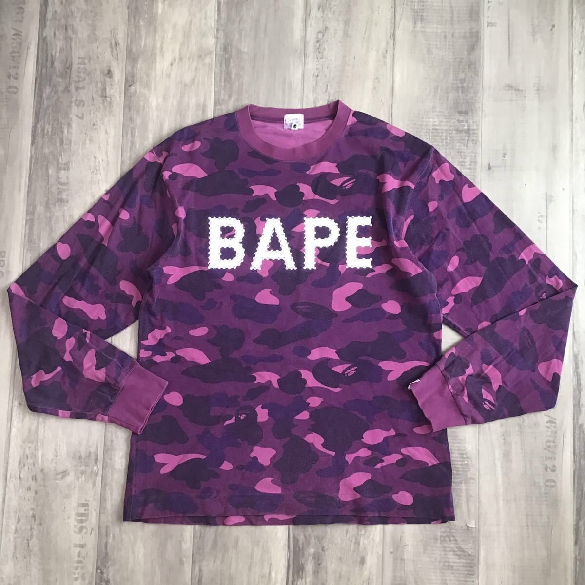 Bape × Nigo × Swarovski Swarovski BAPE logo purple camo long sleeve T-shirt APE NIGO Size US M / EU 48-50 / 2 - 2 Thumbnail