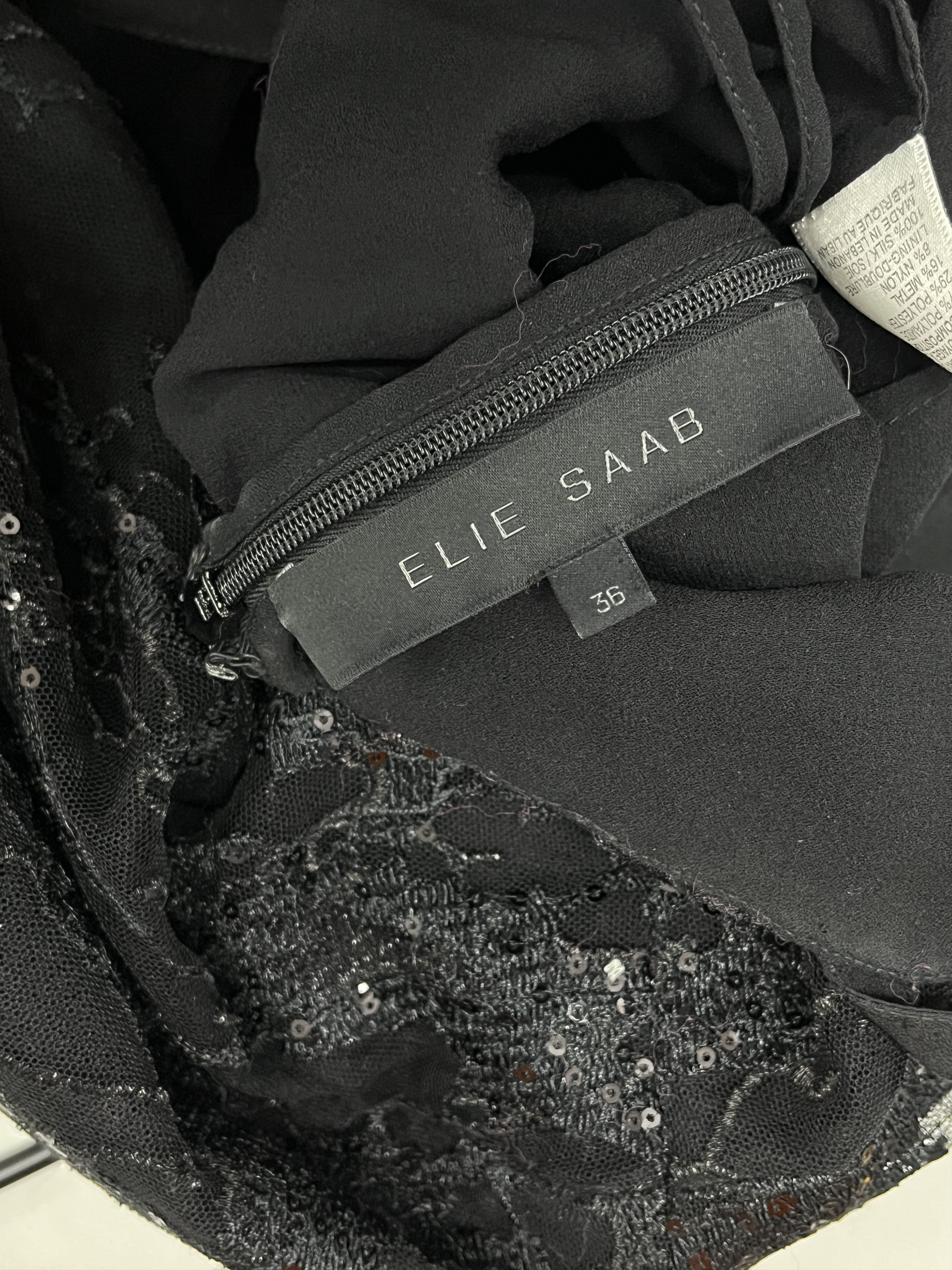 Elie Saab Elie Saab Black Full Sequinned Strap Jumpsuit Size XXS / US 00 / IT 34 - 6 Thumbnail