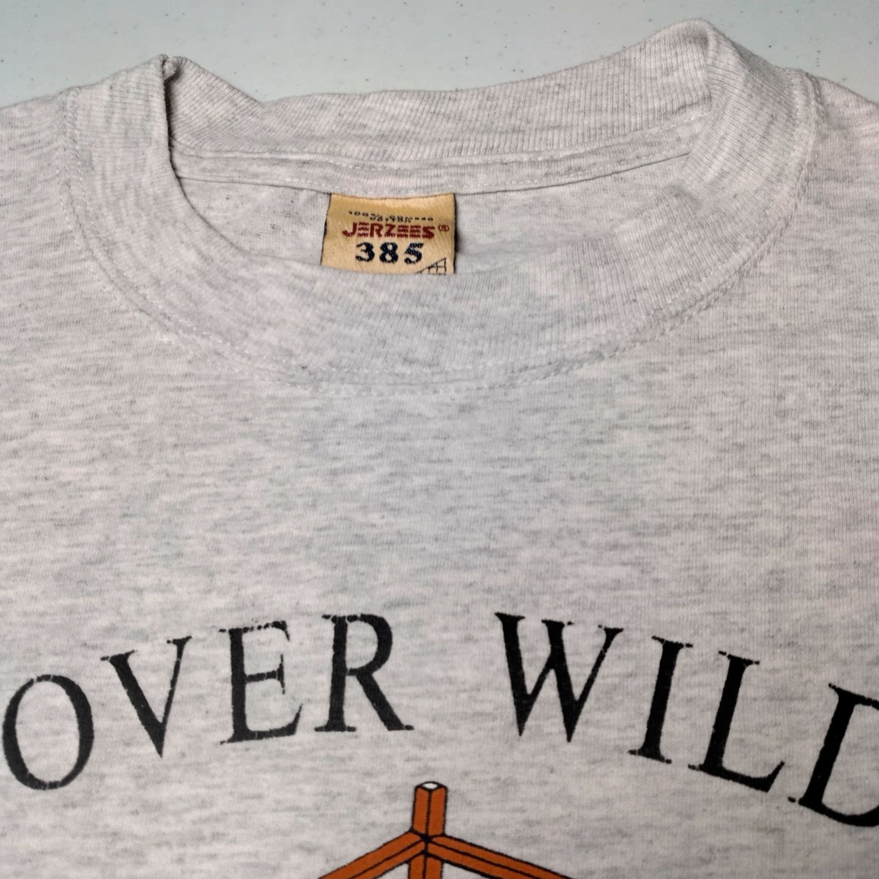 Jerzees VINTAGE 1990s Jerzees Discover Wildlife Parent T-Shirt Men Large Gray Graphic Distressed Size US L / EU 52-54 / 3 - 7 Thumbnail