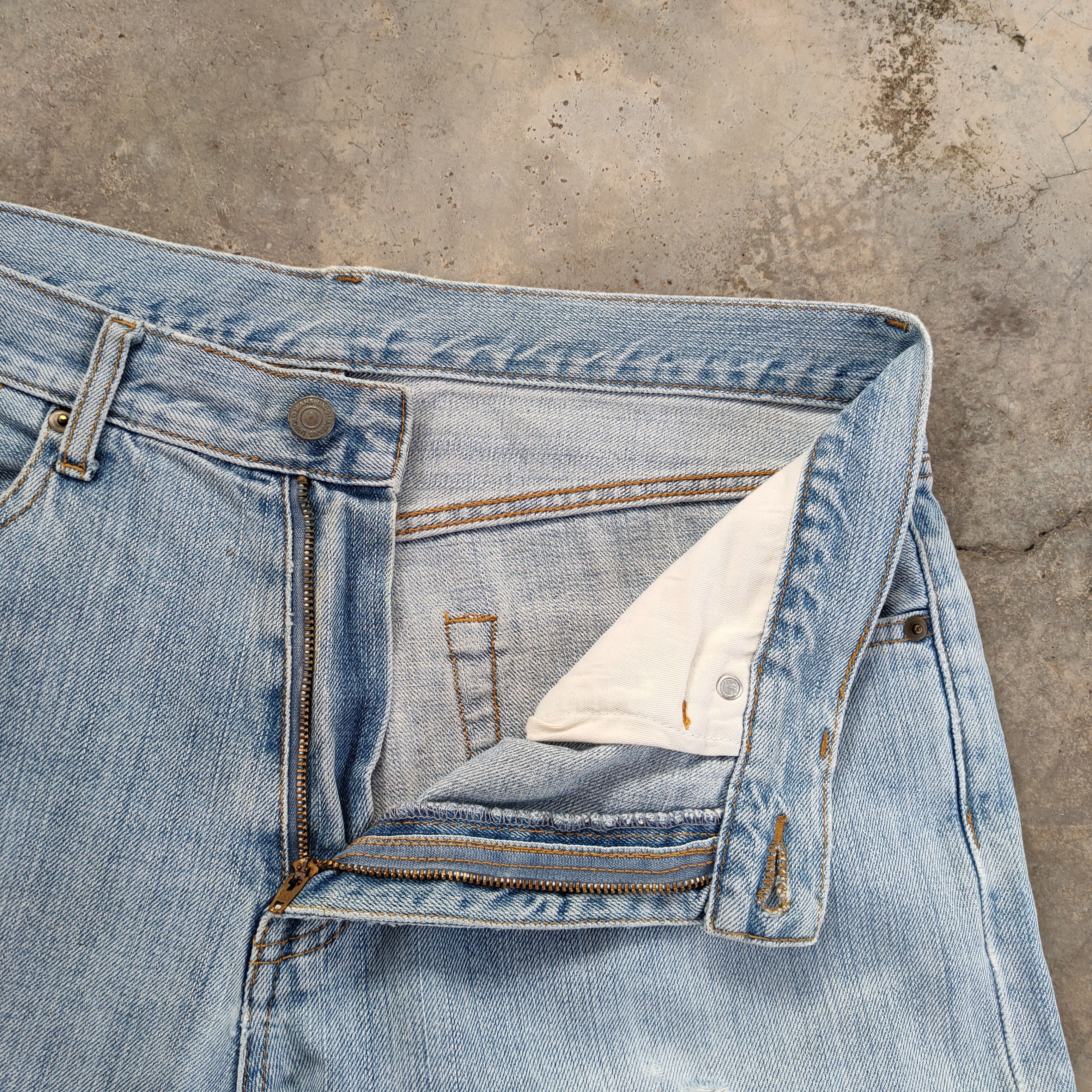Japanese Brand × Jean × Vintage W35 VINTAGE JAPAN STRAIGHT FADED DISTRESSED JEAN DENIM PANTS Size US 35 - 6 Thumbnail