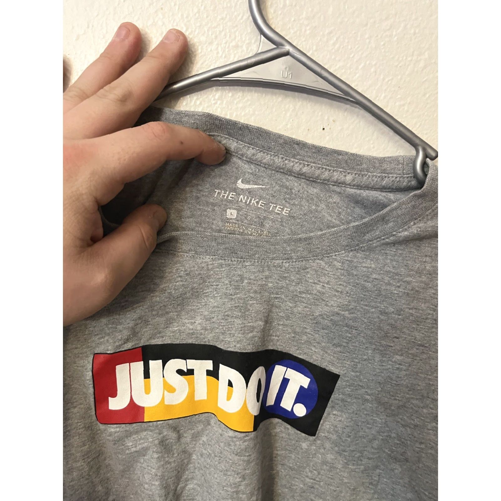 Nike Nike Dri-Fit Tee Adult Large Gray Short Sleeve Crewneck T-shirt Logo Nike Shirt Mens Size US L / EU 52-54 / 3 - 3 Thumbnail