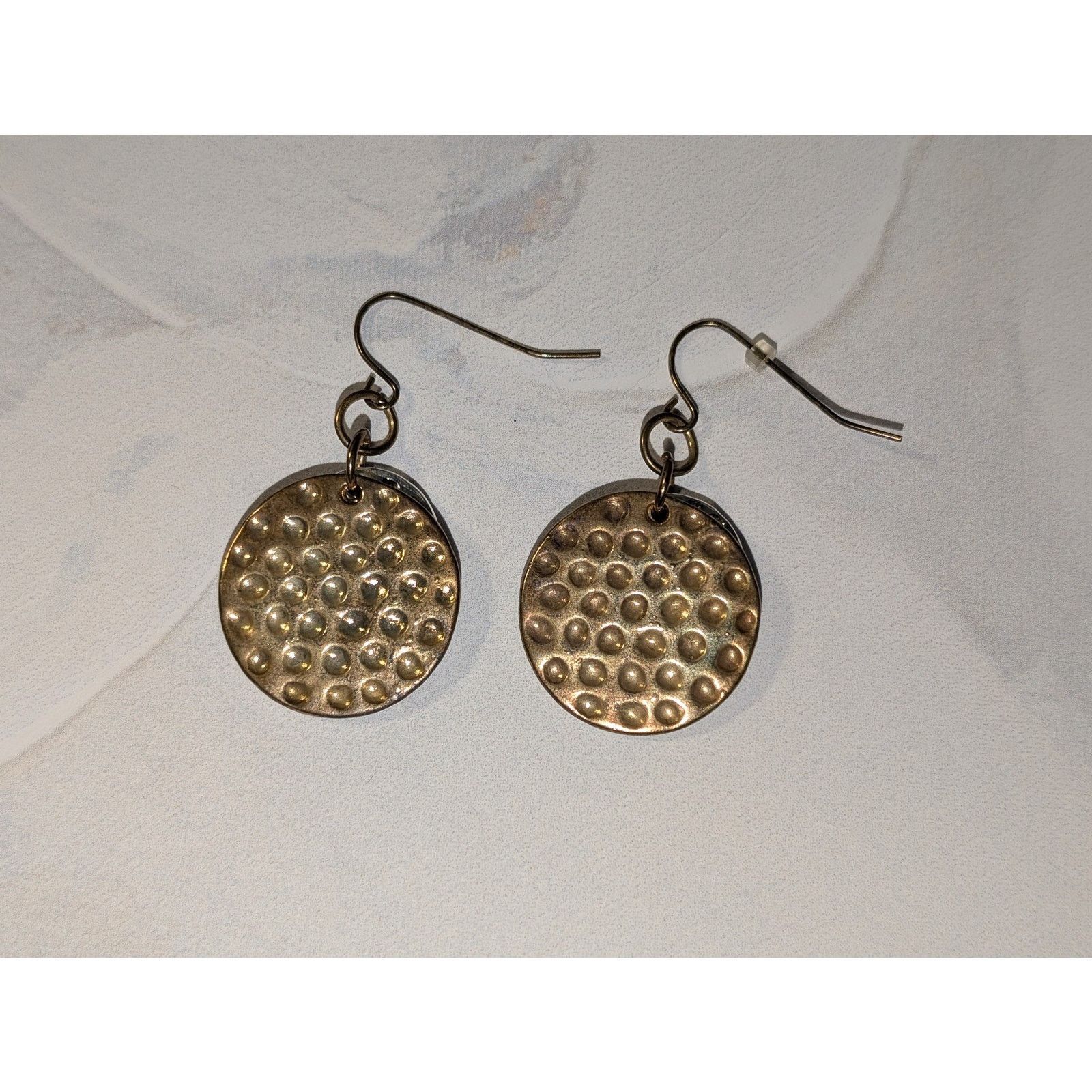 Vintage VTG 1980s Two-Tone Gold & Silver Double Disc Dangle Earrings Size ONE SIZE - 2 Thumbnail