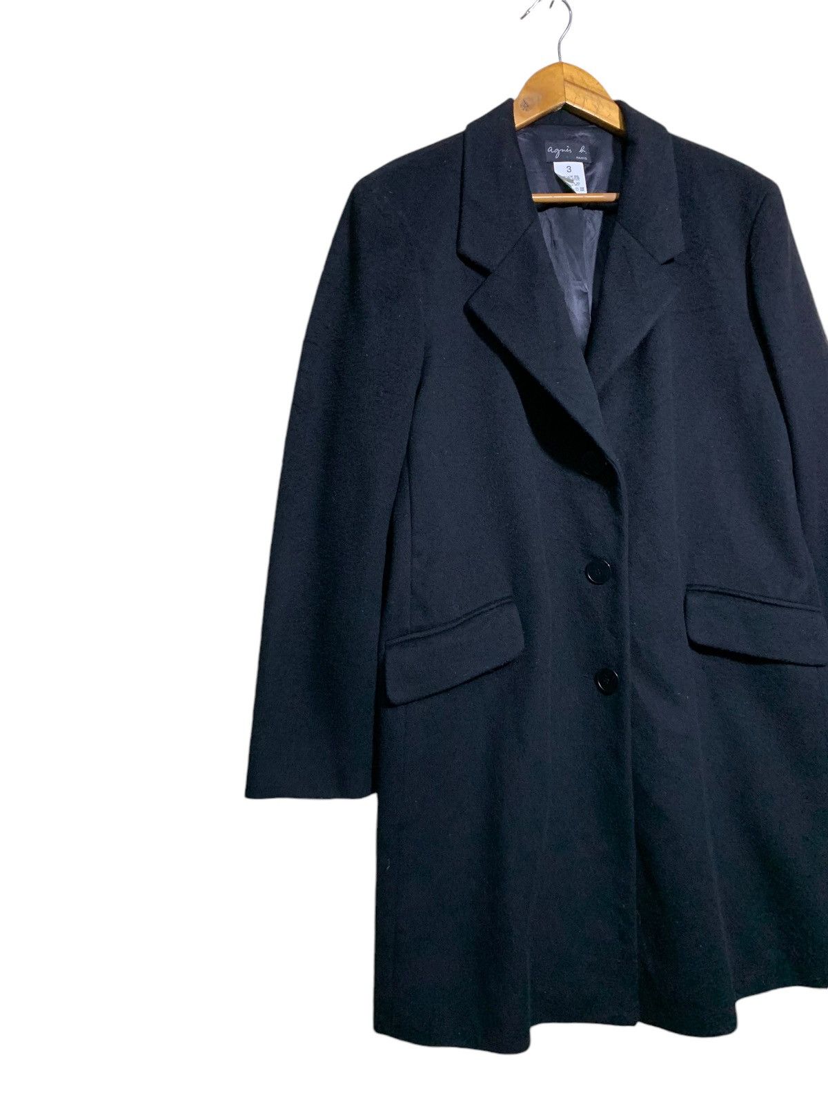 agnes b. 🔥AGNES B. WOOL OVERCOATS BLCK Size M / US 6-8 / IT 42-44 - 2 Thumbnail