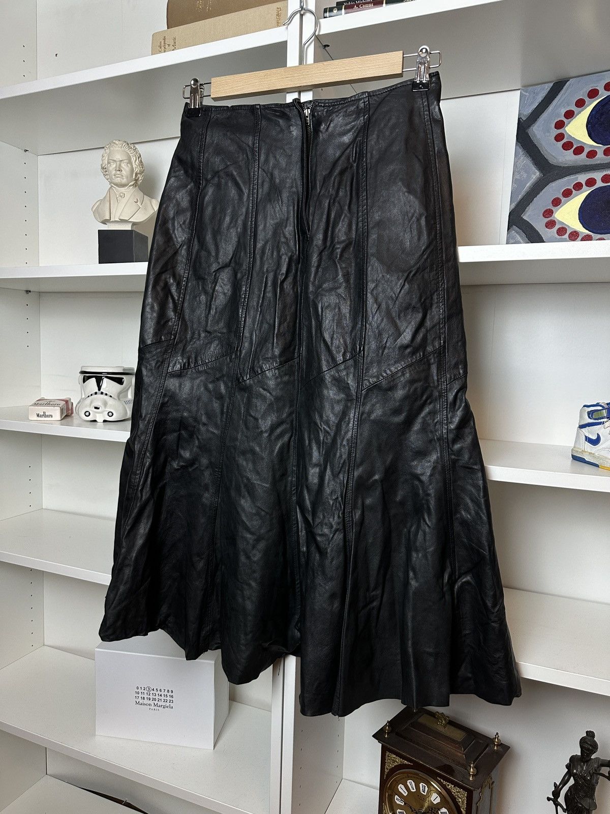 Vintage Vintage leather black opium designer archive fairycore skirt Size 26" / US 2 / IT 38 - 5 Thumbnail