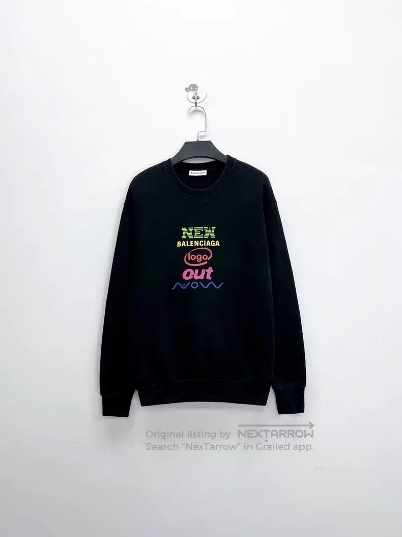 Balenciaga Balenciaga Black 'New Logo' Front and Back Letter Logo Swe Size US S / EU 44-46 / 1 - 1 Thumbnail