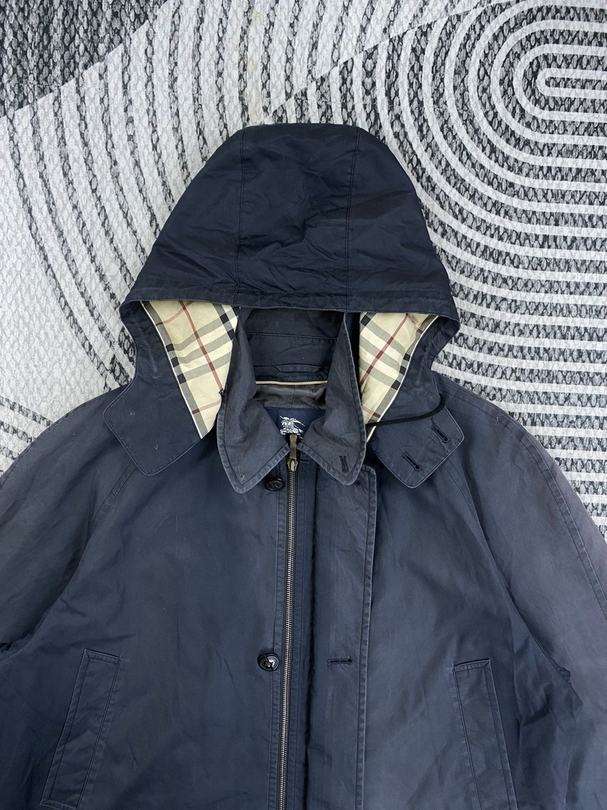 Burberry Vintage Burberry London Nova Check Hoodie Long Jacket Size US XL / EU 56 / 4 - 8 Thumbnail