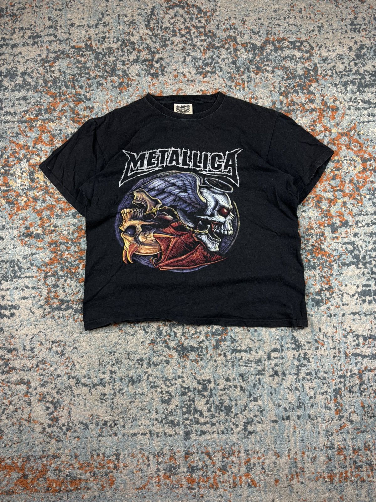 Band Tees × Metallica × Vintage Vintage 90s Metallica skulls graphic tee super boxy fit rock Size US L / EU 52-54 / 3 - 1 Thumbnail