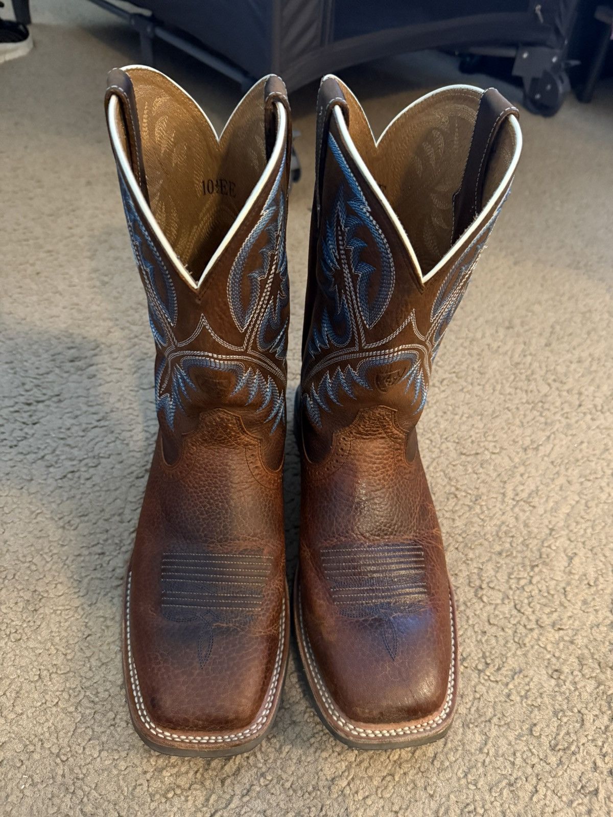 Ariat Brown And Blue Boots