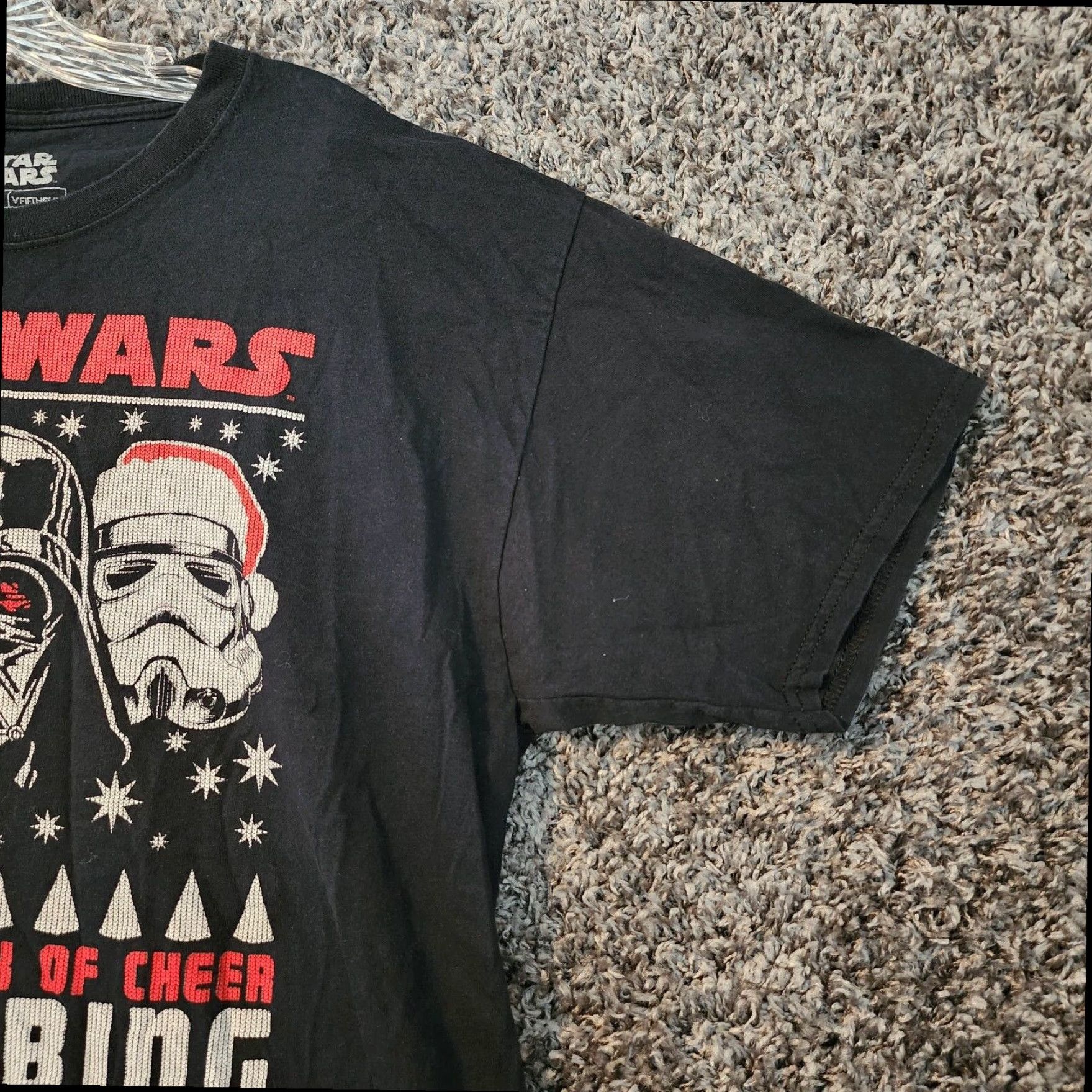 Vintage Star Wars Black Christmas T-Shirt Mens Large Darth Vader Stormtrooper Fifth Sun Size US L / EU 52-54 / 3 - 3 Thumbnail