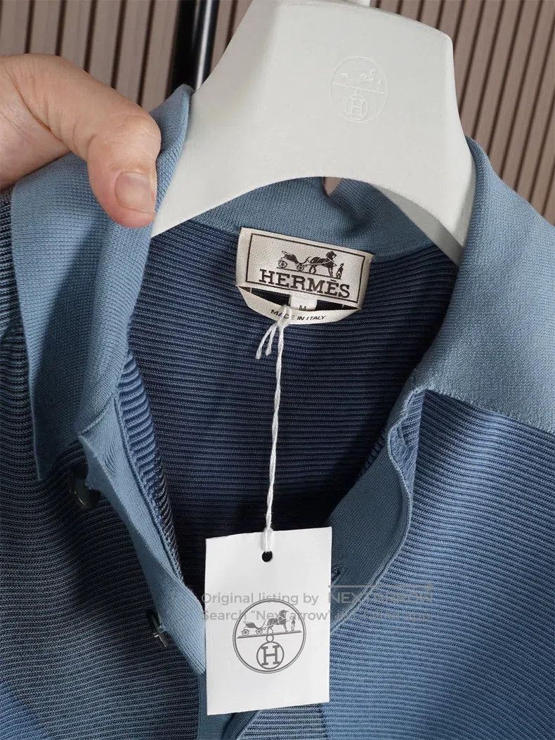 Hermes Hermes Saddle Chain Knit Short Sleeve Polo Size US M / EU 48-50 / 2 - 6 Thumbnail