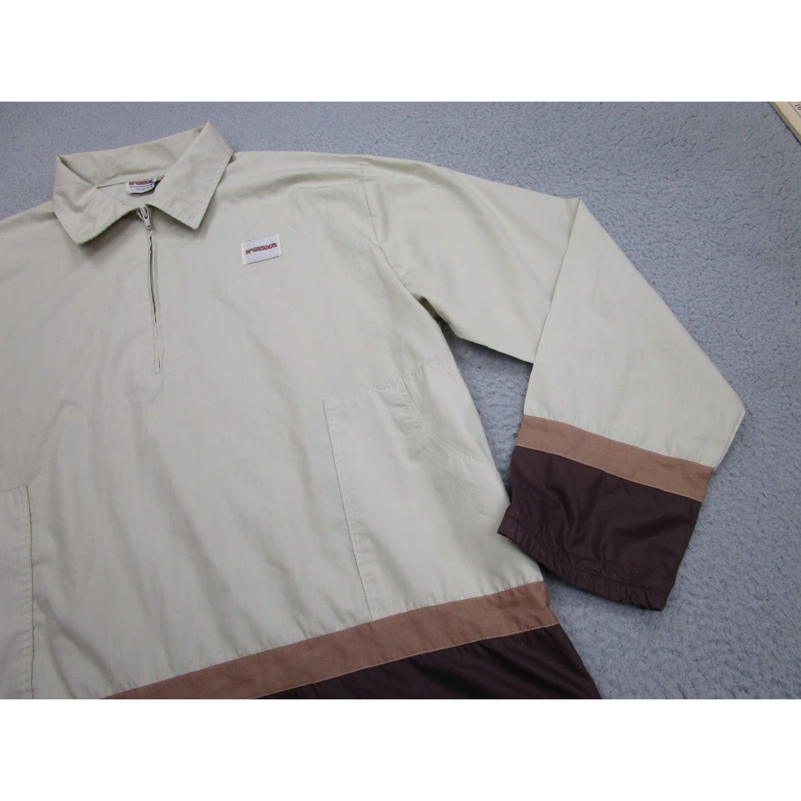McGregor VINTAGE McGregor Jacket Mens XL Beige Brown Windbreaker 1/4 Zip Collared Lightweight Pockets Logo Zipper 70s Pullover Size US XL / EU 56 / 4 - 2 Thumbnail