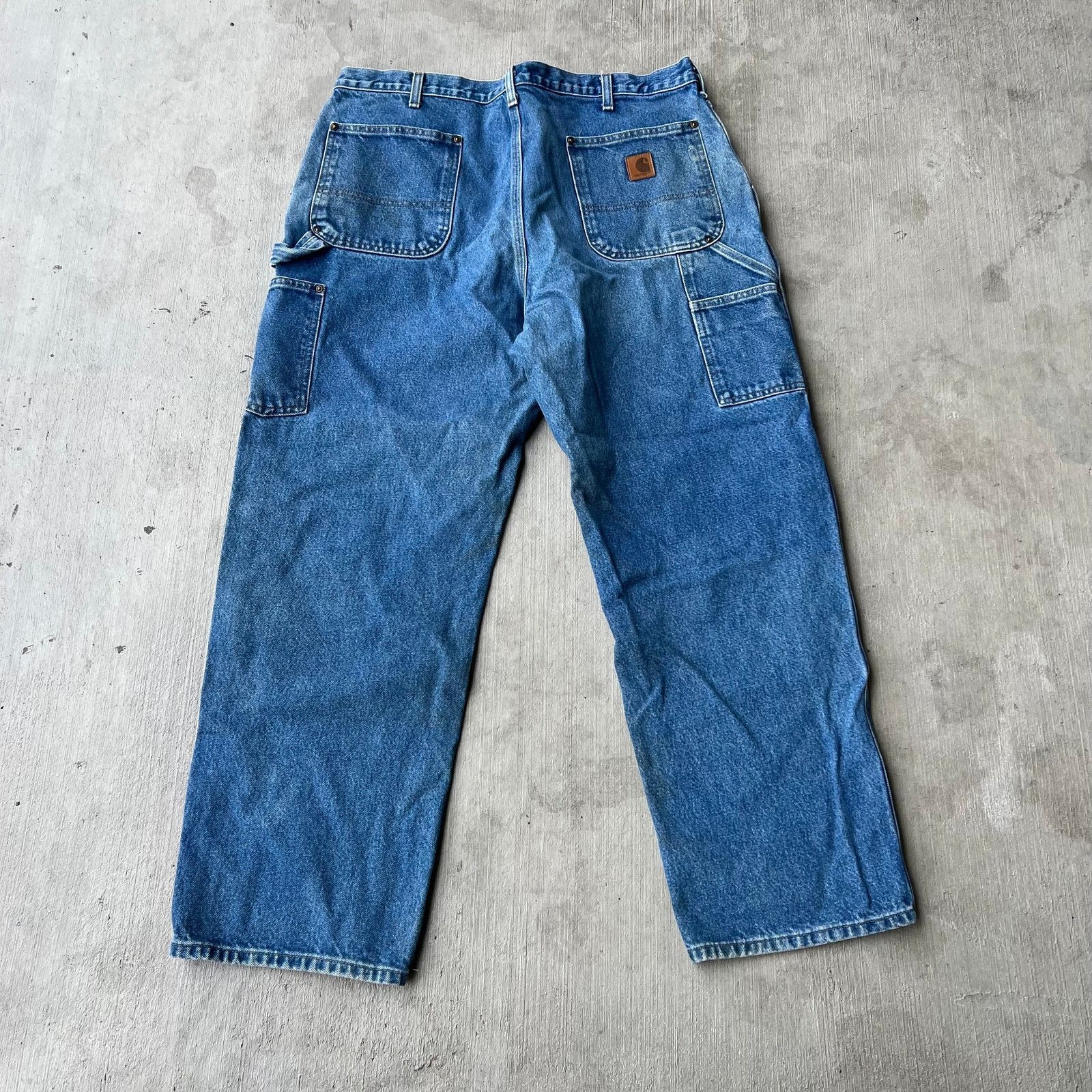 Carhartt × Vintage Carhartt blue denim jeans double knee work carpenter pants Size US 36 / EU 52 - 5 Thumbnail