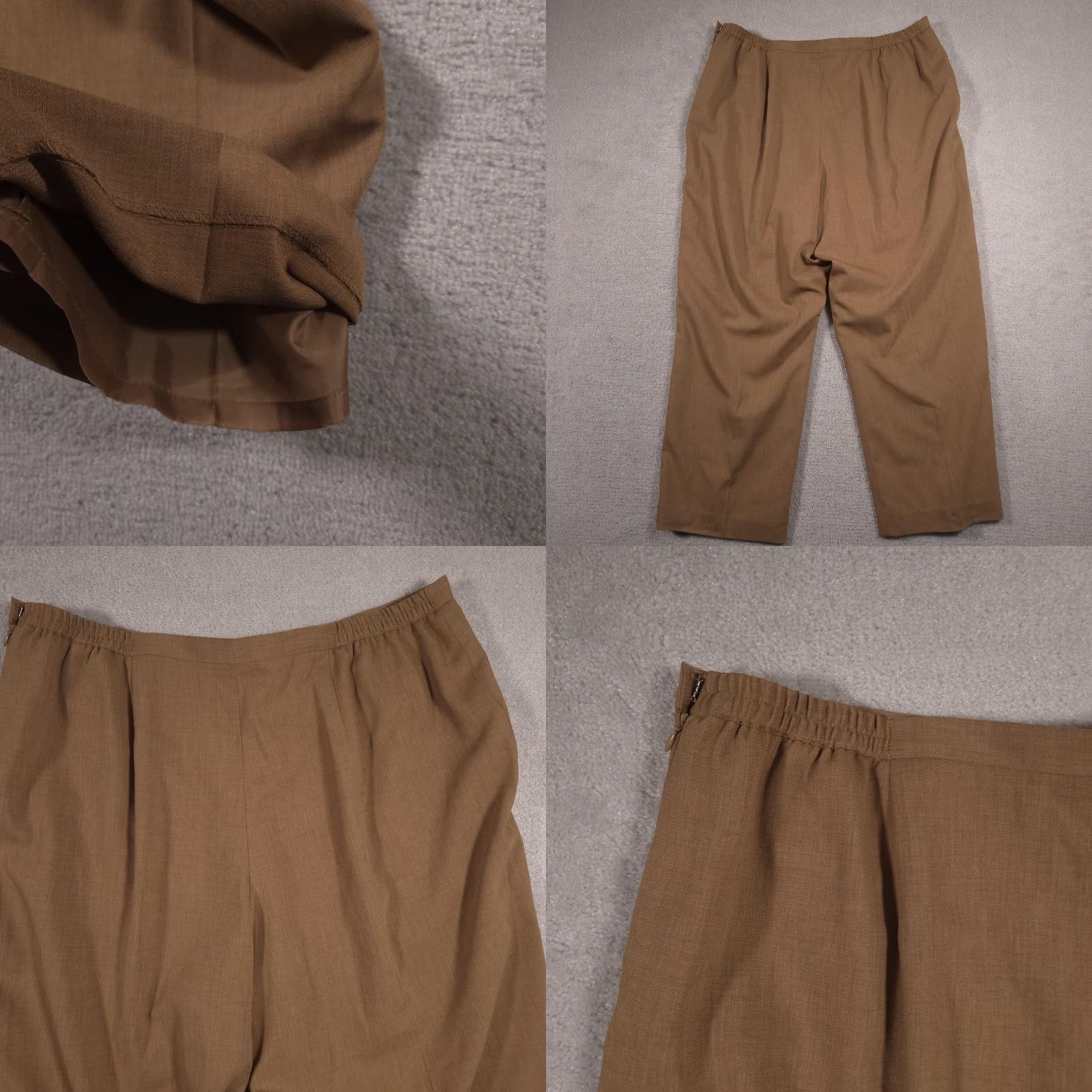 Vintage VINTAGE Alfred Dunner Pants Womens 22W Brown Lined Elastic Waist Stretch Dress Slacks Size 40" / US 18 - 9 Thumbnail