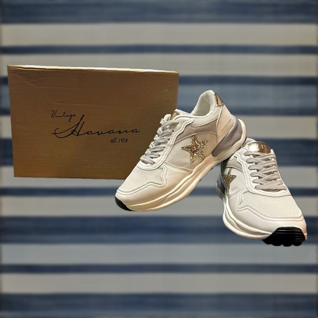 Vintage Havana VINTAGE Vintage Havana VH EST 1954 Cloud White Gold Multi Glittery Star Sneakers Women 8 Size US 8 / IT 38 - 1 Thumbnail