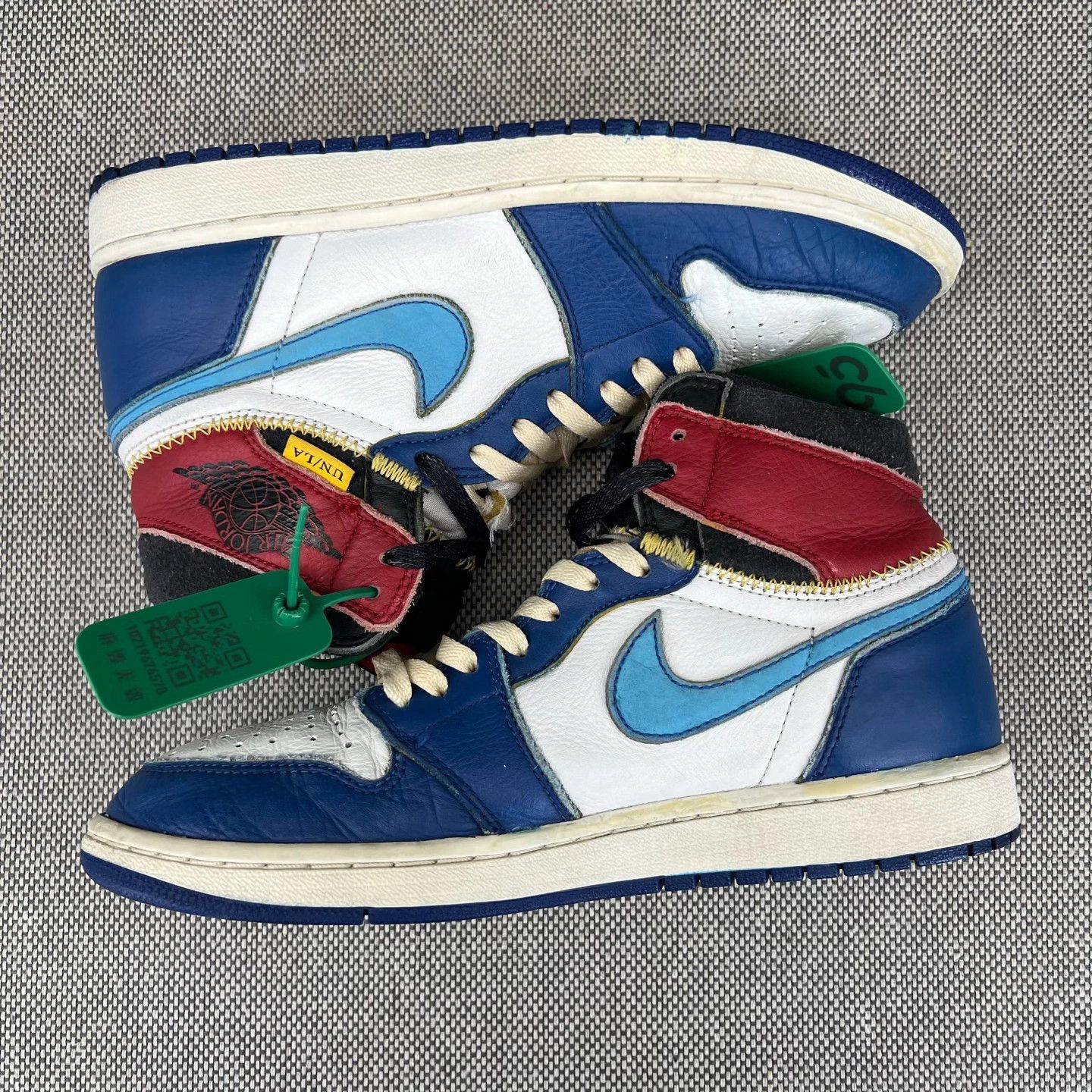 Nike Air Jordan 1 Union Blue 42.5 Repaired Heel Size US 9.5 / EU 42-43 - 2 Thumbnail