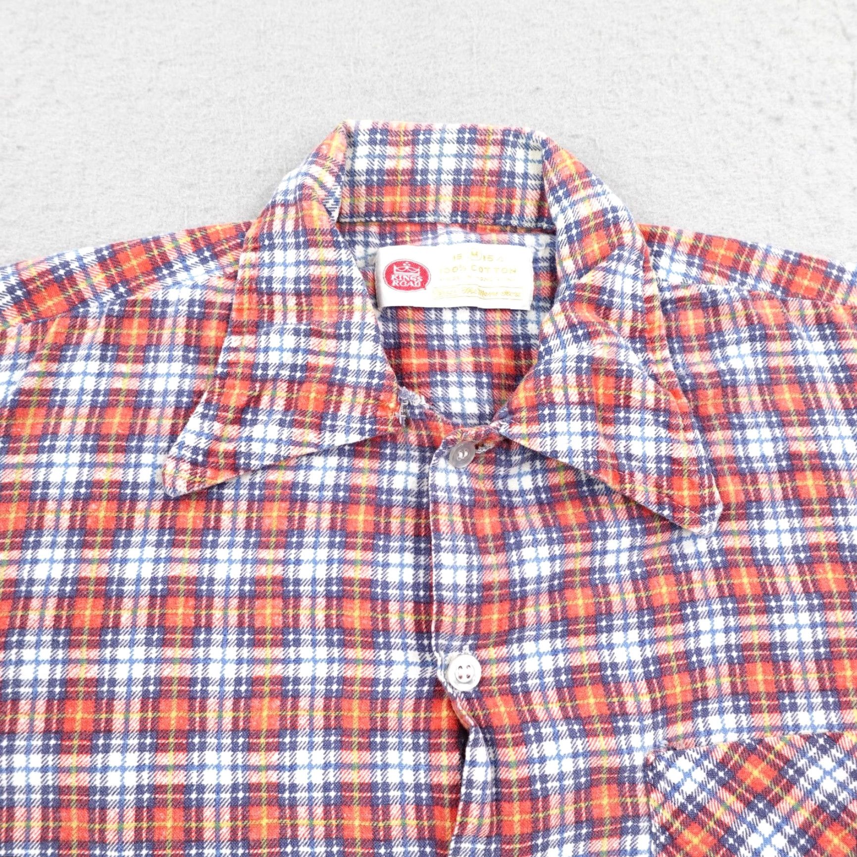 Sears VINTAGE Sears Kings Road Shirt Men M Red Plaid Flannel Button Up 70s Grunge - Cotton Pocketed Size US M / EU 48-50 / 2 - 2 Thumbnail