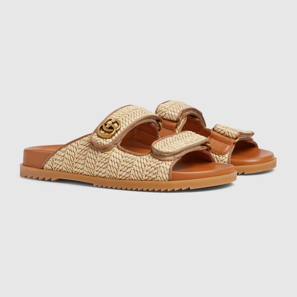 Gucci oc11z1025 Sandals With Double G in Beige Size US 5.5 / IT 35.5 - 2 Thumbnail