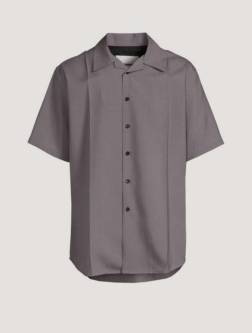 Jil Sander Jil Sander Wool Short-Sleeve Shirt Size US S / EU 44-46 / 1 - 1 Thumbnail