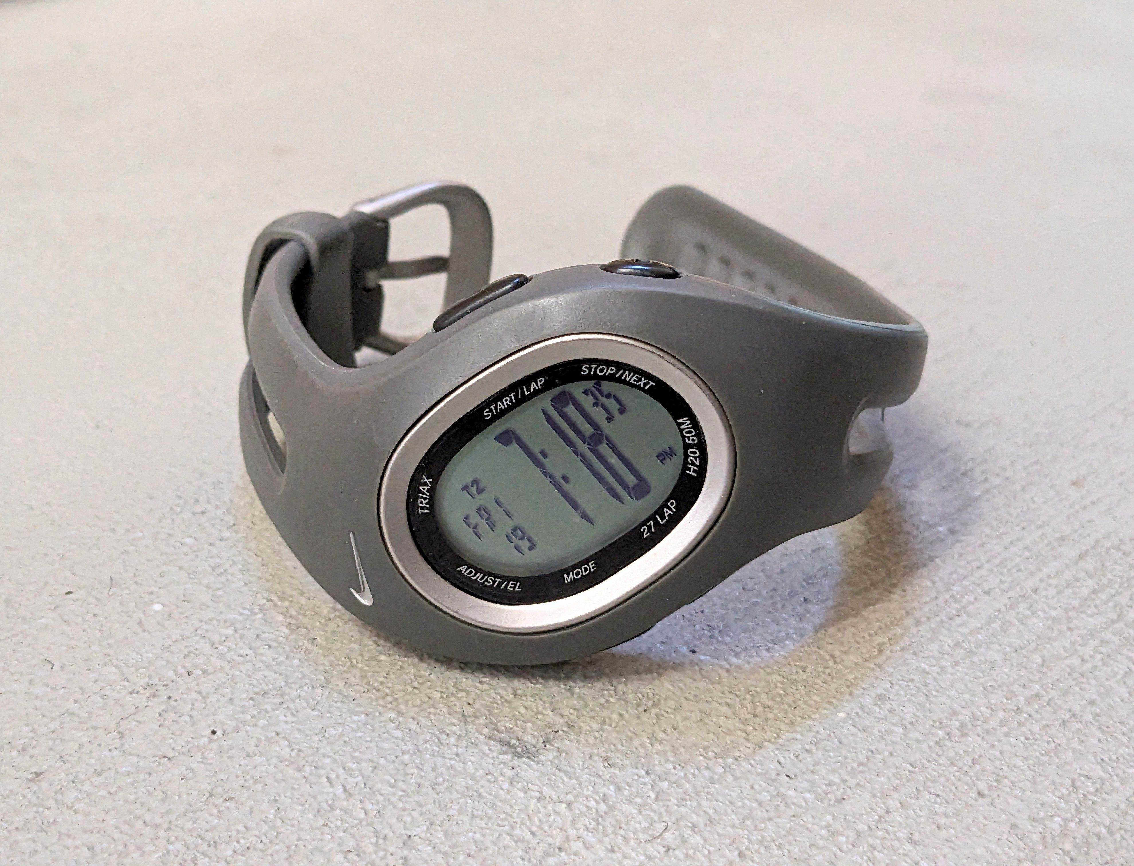 image of Vintage Nike Watch Gray Digital Rubber Sports Minimal Y2K in Grey, Men's