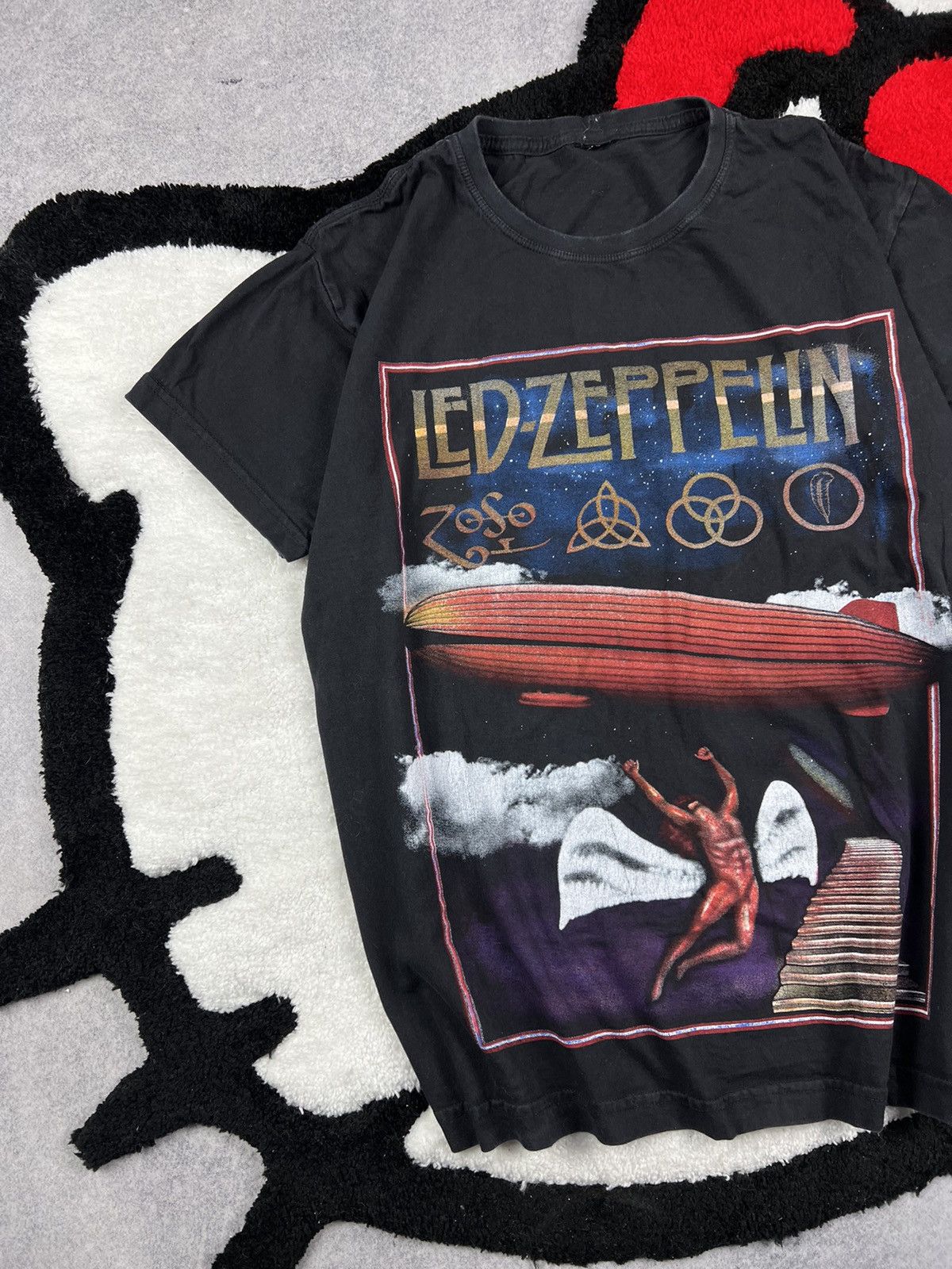 Band Tees Vintage Led Zeppelin 2000’s Zoso Overprinted Y2K Tee Shirt Size US M / EU 48-50 / 2 - 2 Thumbnail