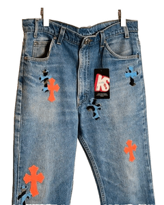 chrome hearts jeans with louis vuitton belt｜TikTok Search
