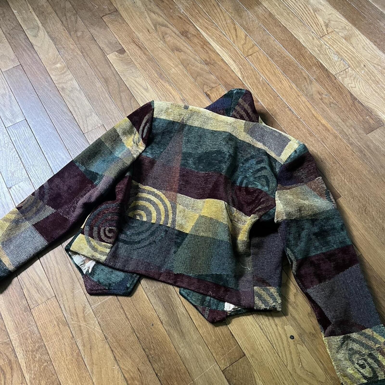 Other Vintage Expose retro abstract cropped blazer Size S / US 4 / IT 40 - 3 Thumbnail